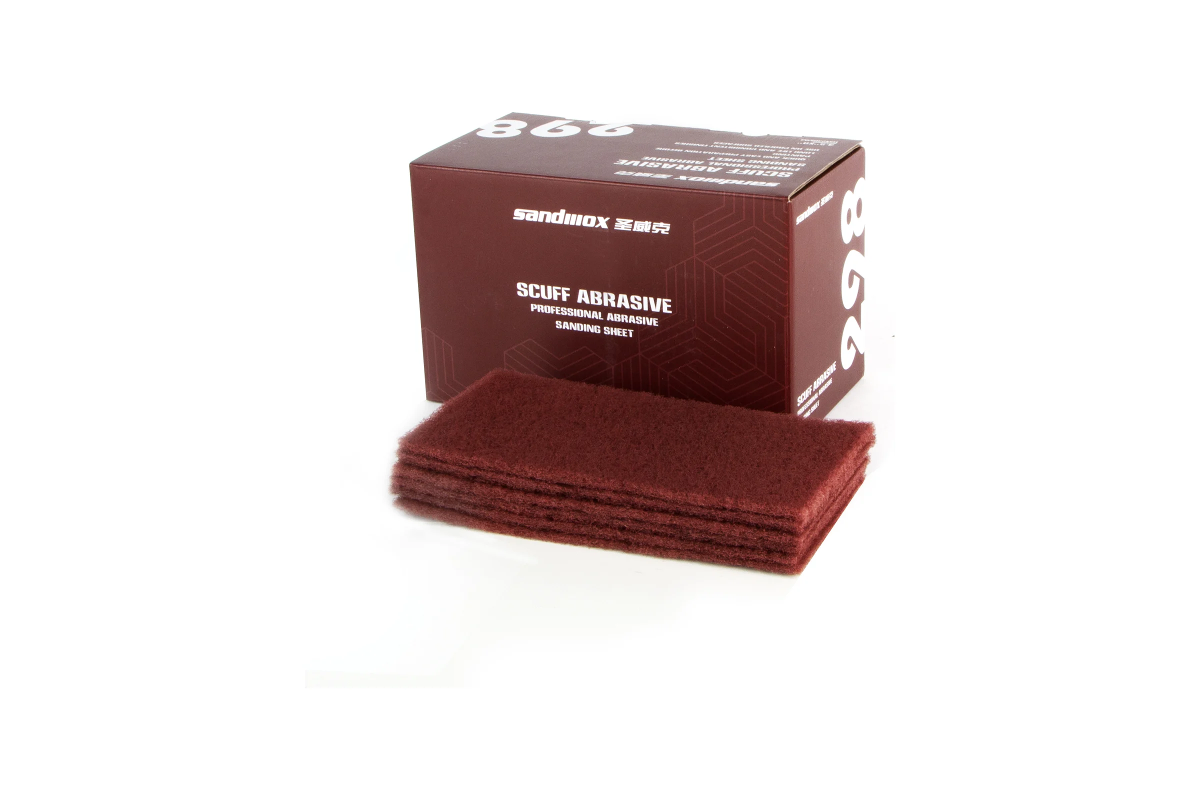 Лист шлифовальный на нетканой основе Premium Scuff 25 шт, 115х230 мм, Р360, тонкий, красный SANDWOX 298.11.23.360