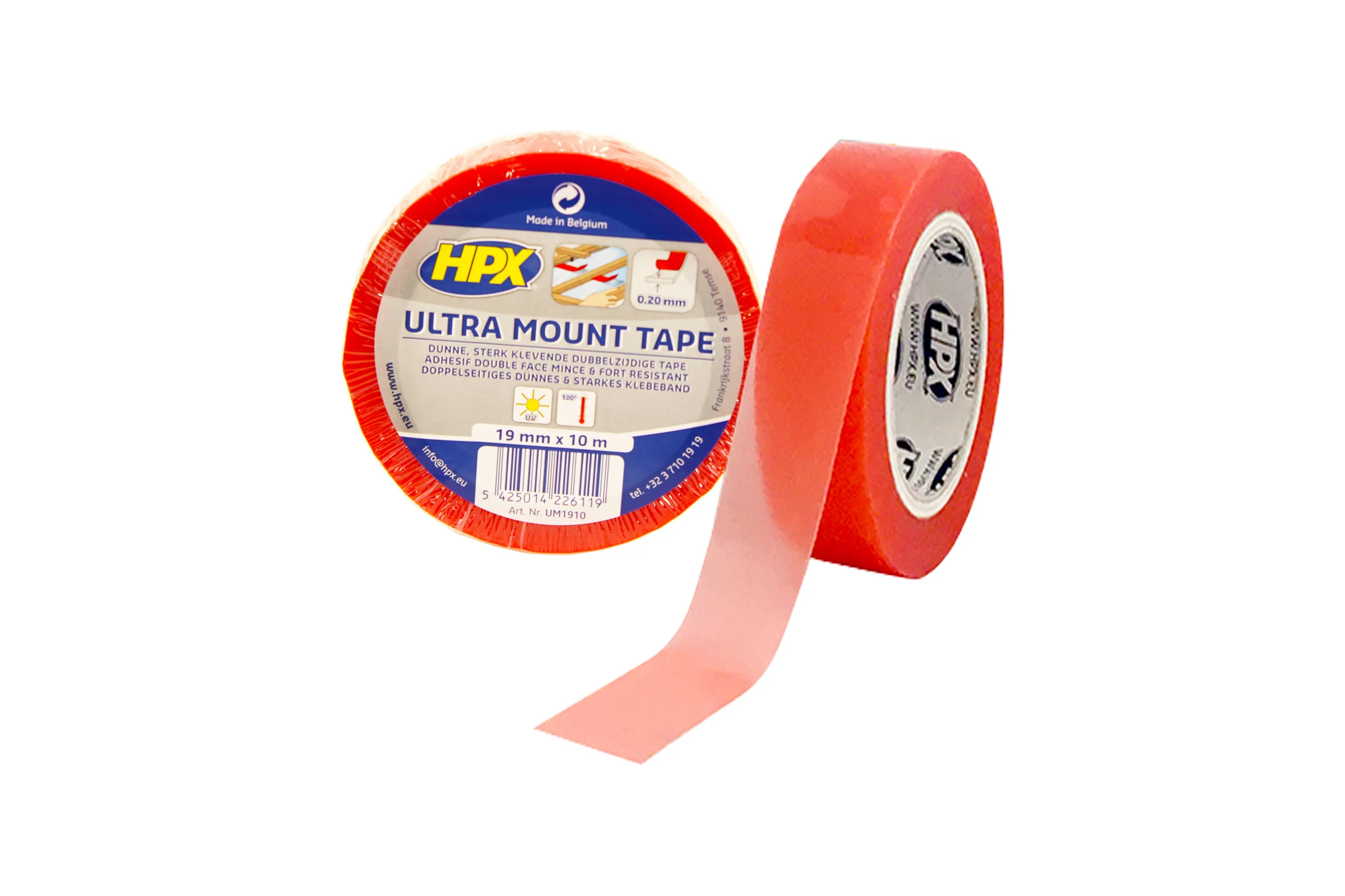 Монтажная ультратонкая лента для максимального прилегания HPX Ultra Mount 19 мм x 10 м, прозрачная 5425014226119