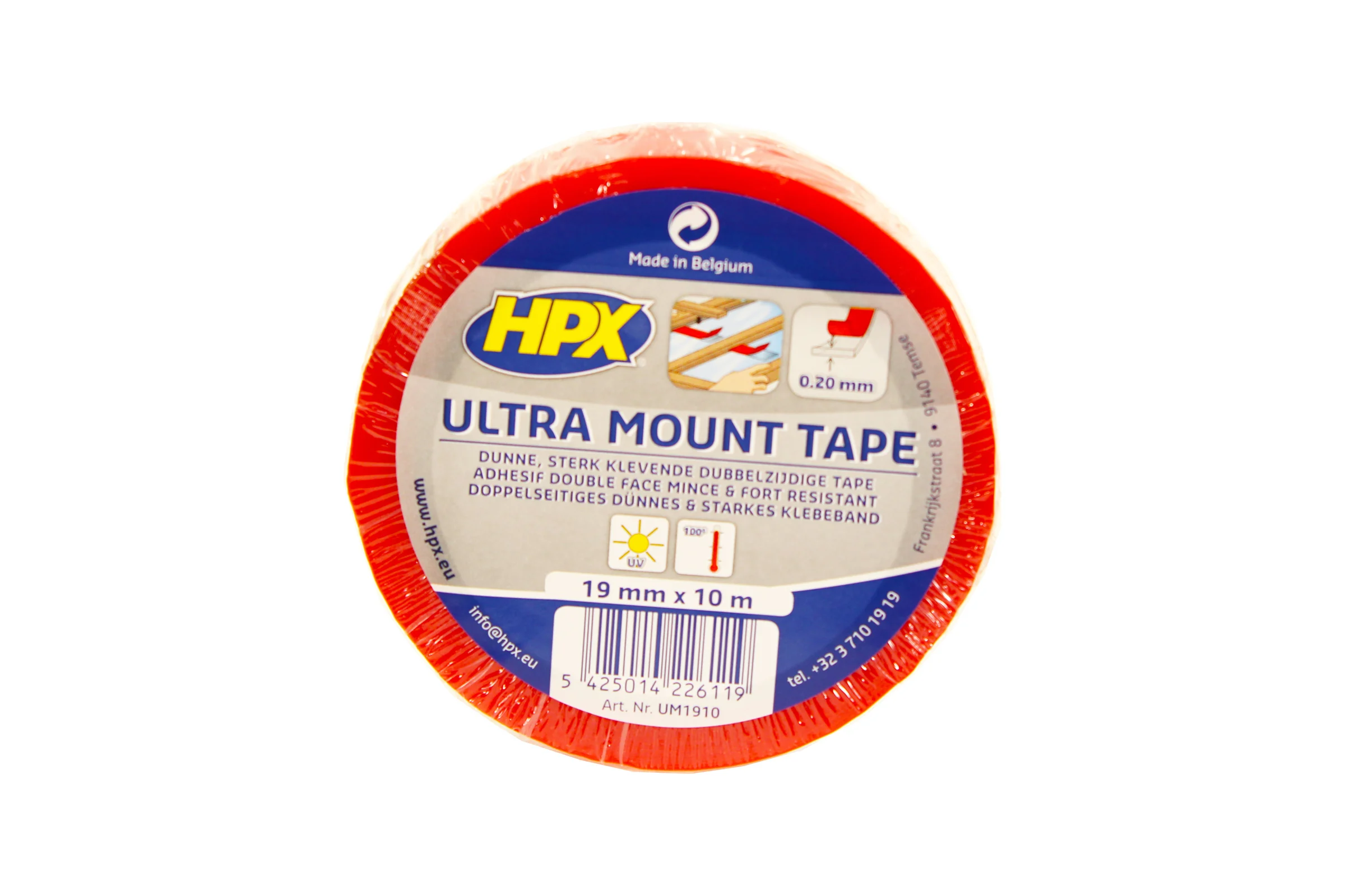 Монтажная ультратонкая лента для максимального прилегания HPX Ultra Mount 19 мм x 10 м, прозрачная 5425014226119