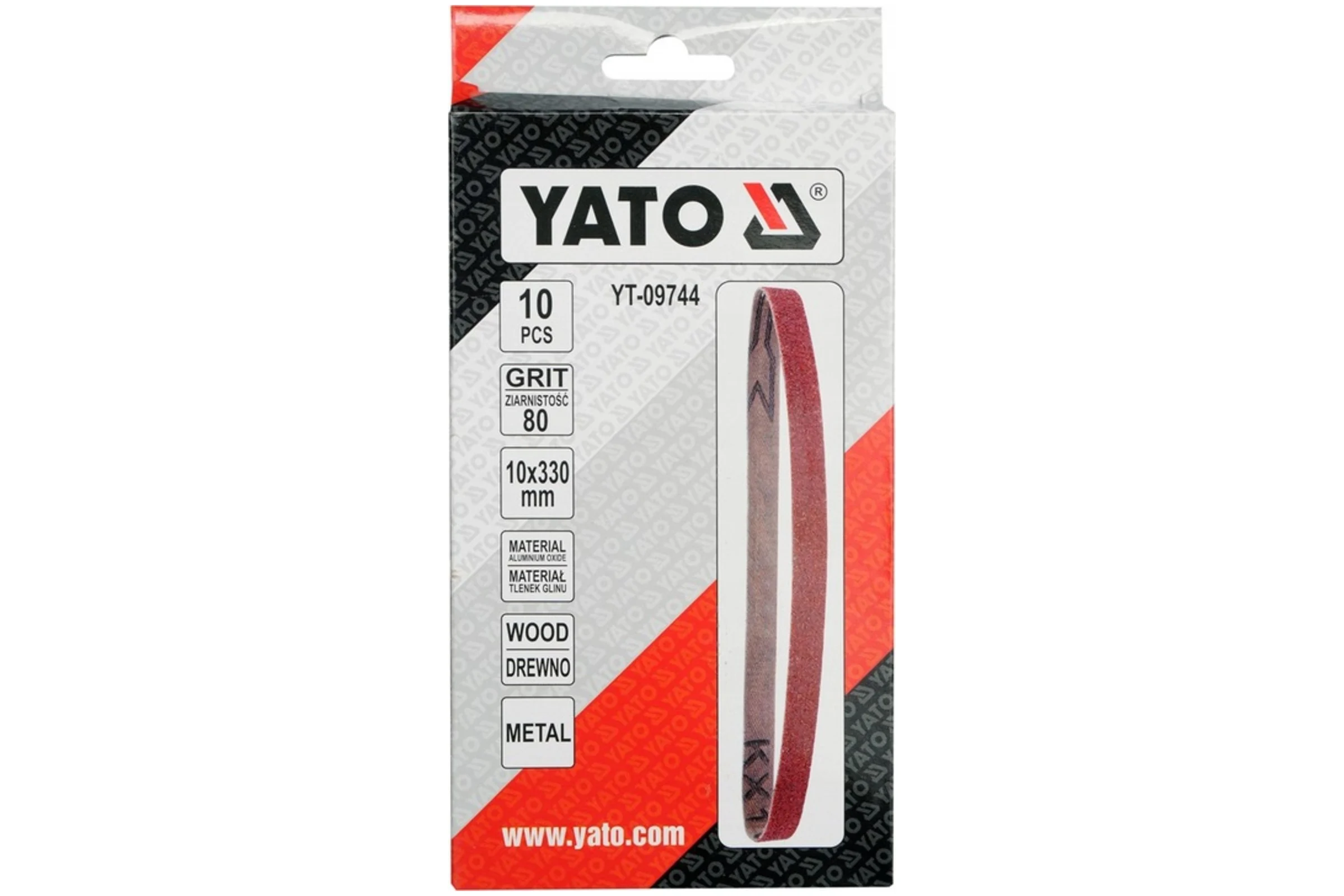 Шлифовальные ленты YATO 10x330 мм Р 80 10 шт YT-09744 367509744 092 1