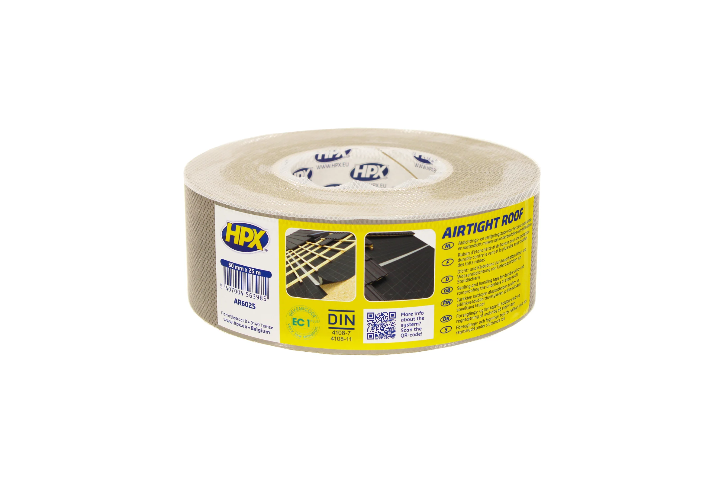 Односторонняя лента для гидроизоляции крыш HPX AIRTIGHT ROOF 60 мм, 25 м, УФЗ 5407004563985