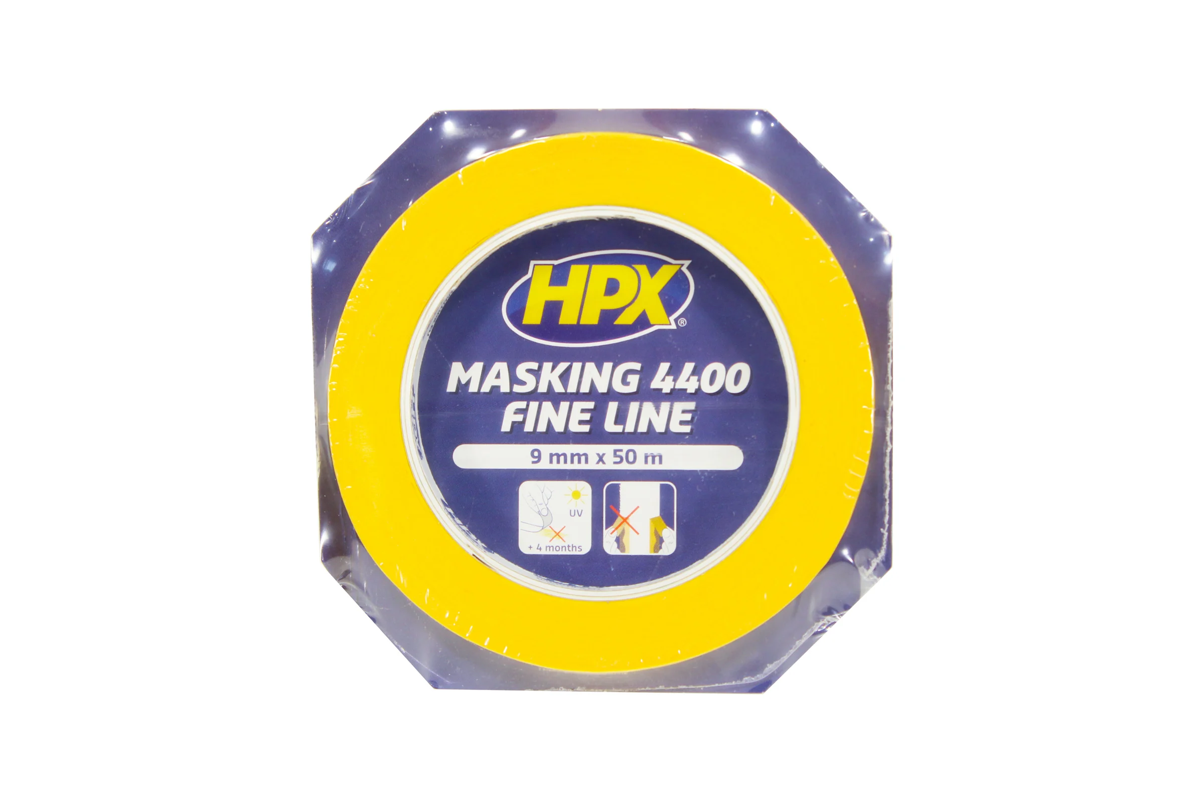 Малярная лента HPX 4400 100C, 9 мм, 50 м, оранжевая 5407004564784