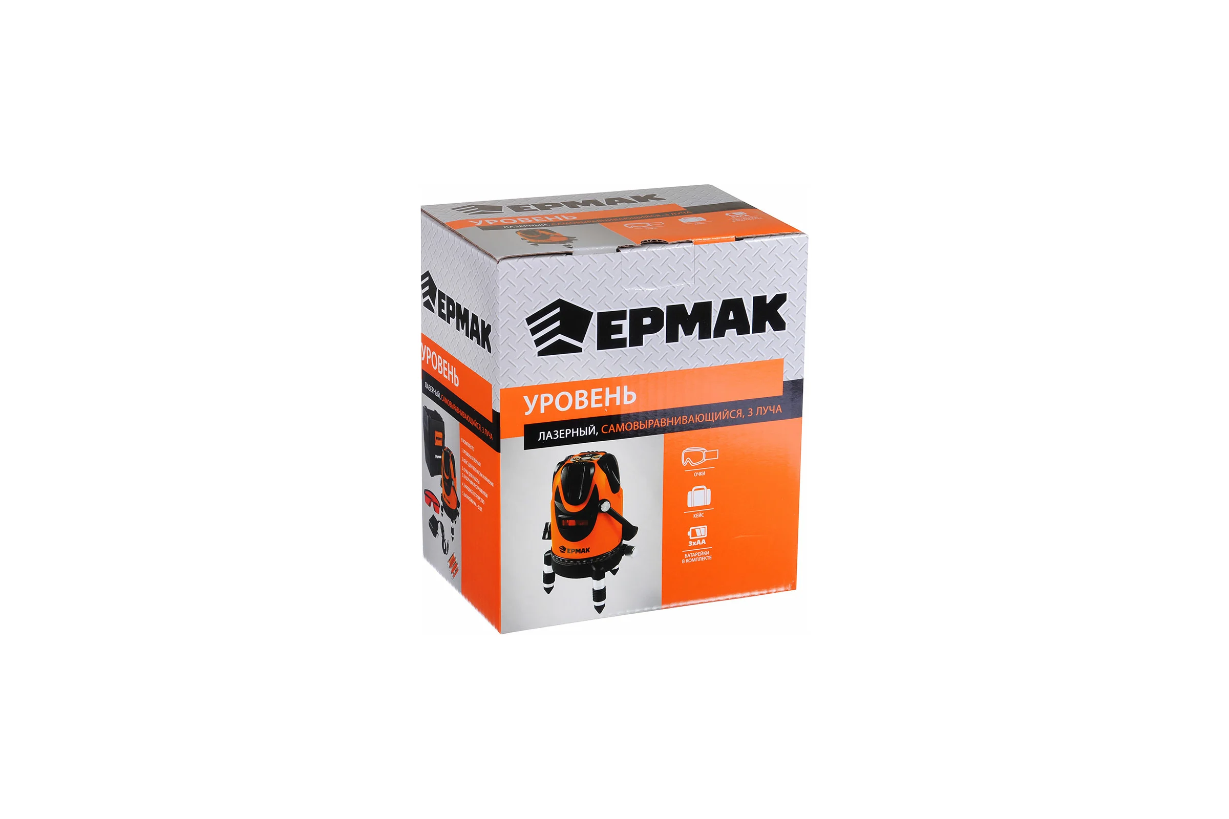 Лазерный уровень ЕРМАК 3 луча, 15м, кейс 659-141