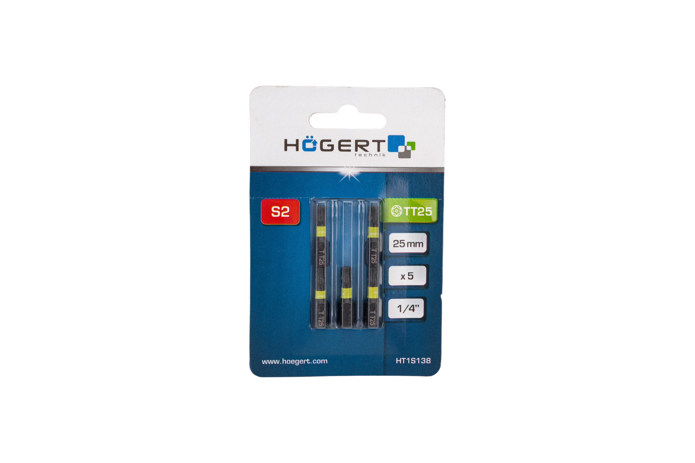 Биты ударные TORX 25, 25 мм, сталь S2, 5 шт HOEGERT TECHNIK HT1S138