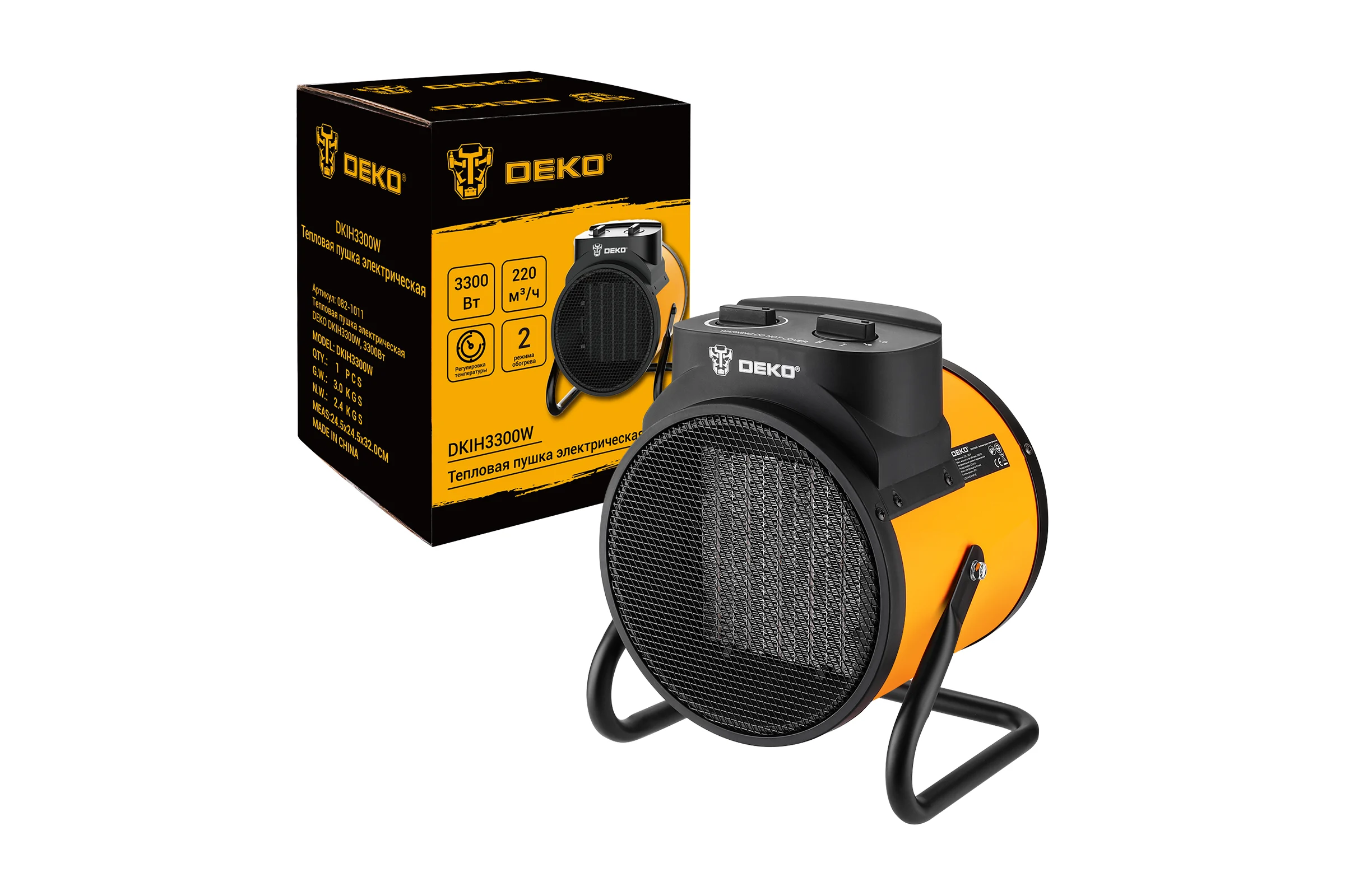 Электрическая тепловая пушка DEKO DKIH3300W, 3300Вт 082-1011