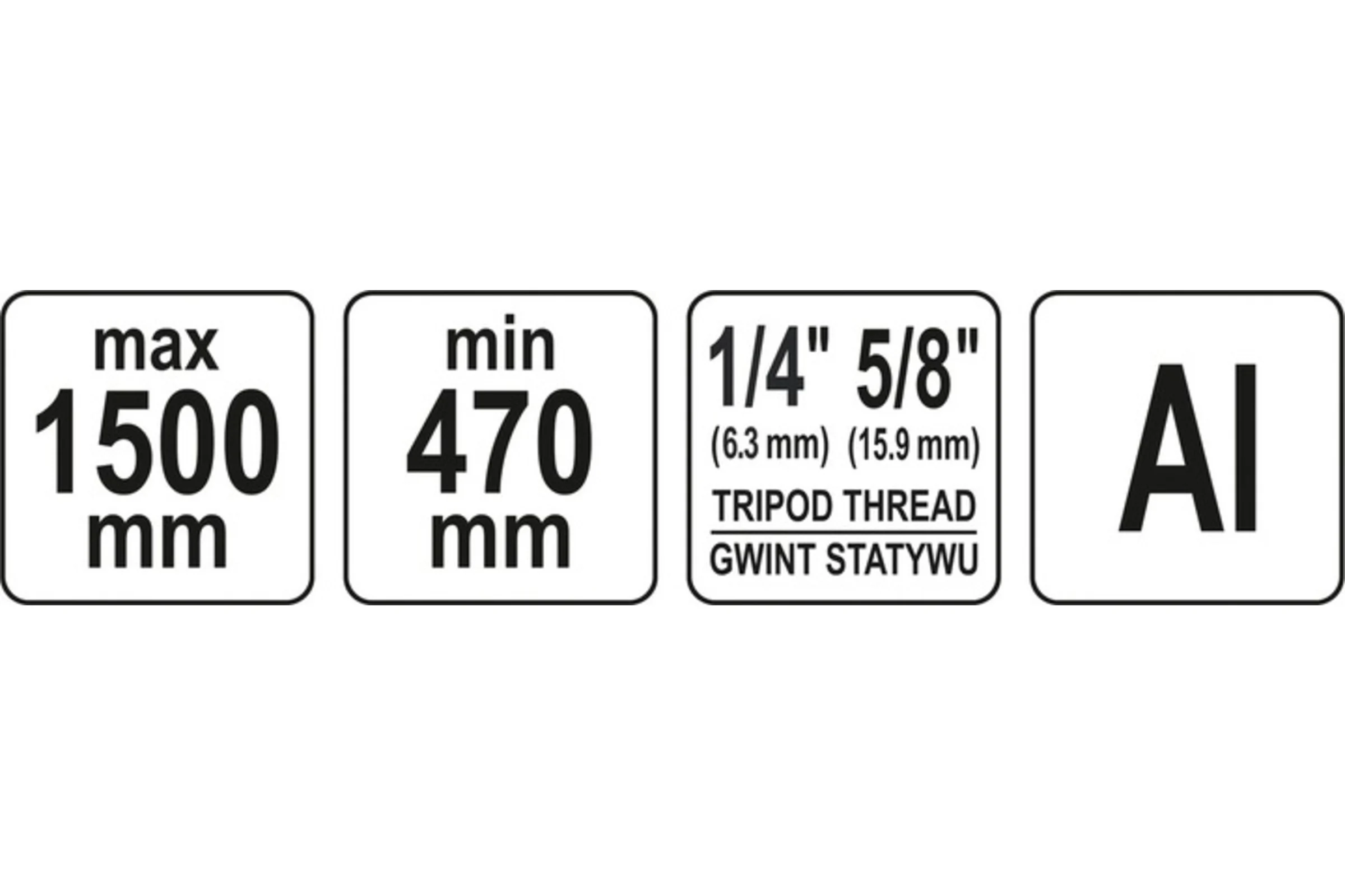 Штатив алюминиевый 470-1500 мм YATO YT-30477