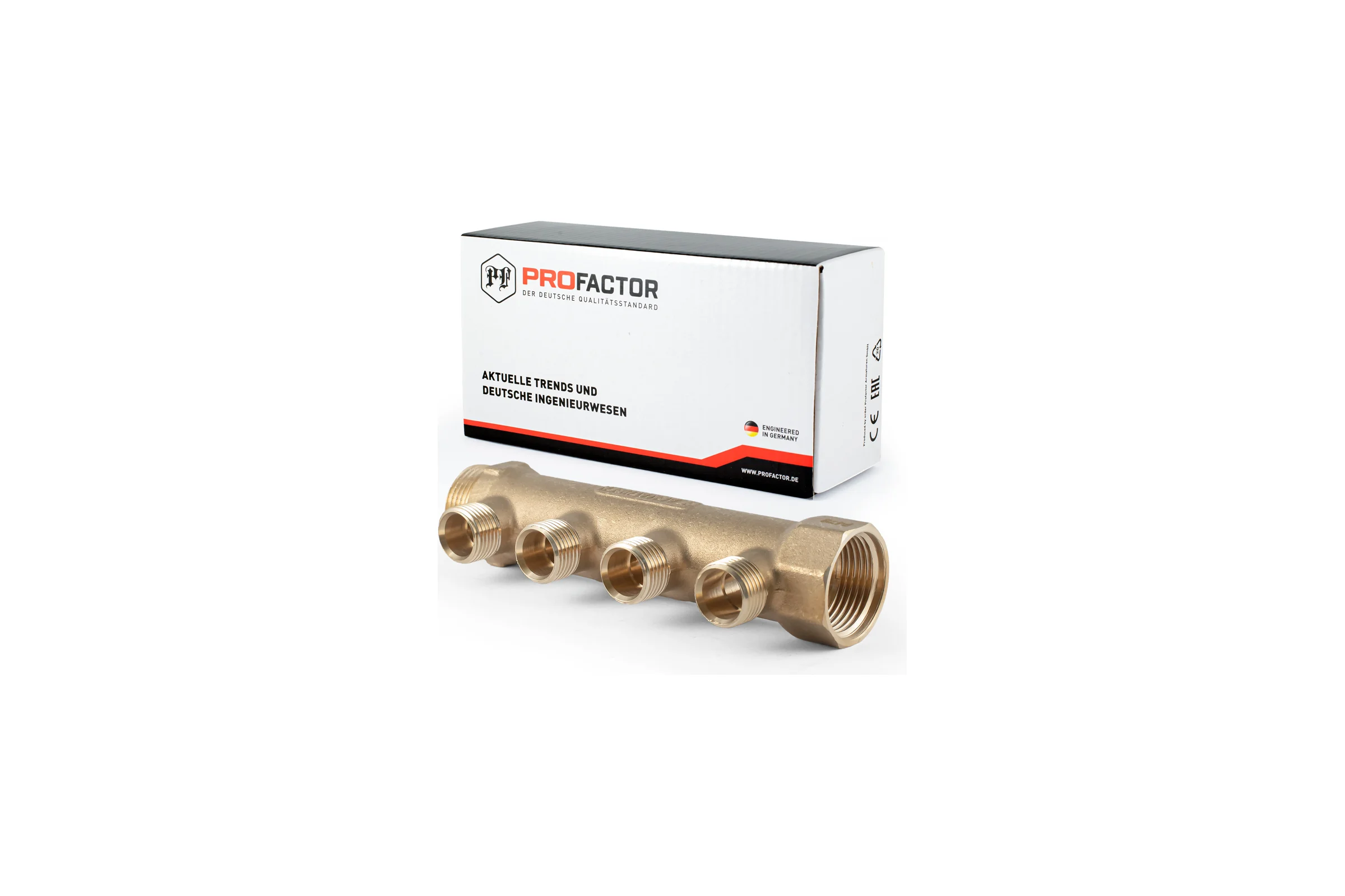 Коллектор латунный PROFACTOR в/н 1" х 4 вых 1/2" нар PF MF 263.4