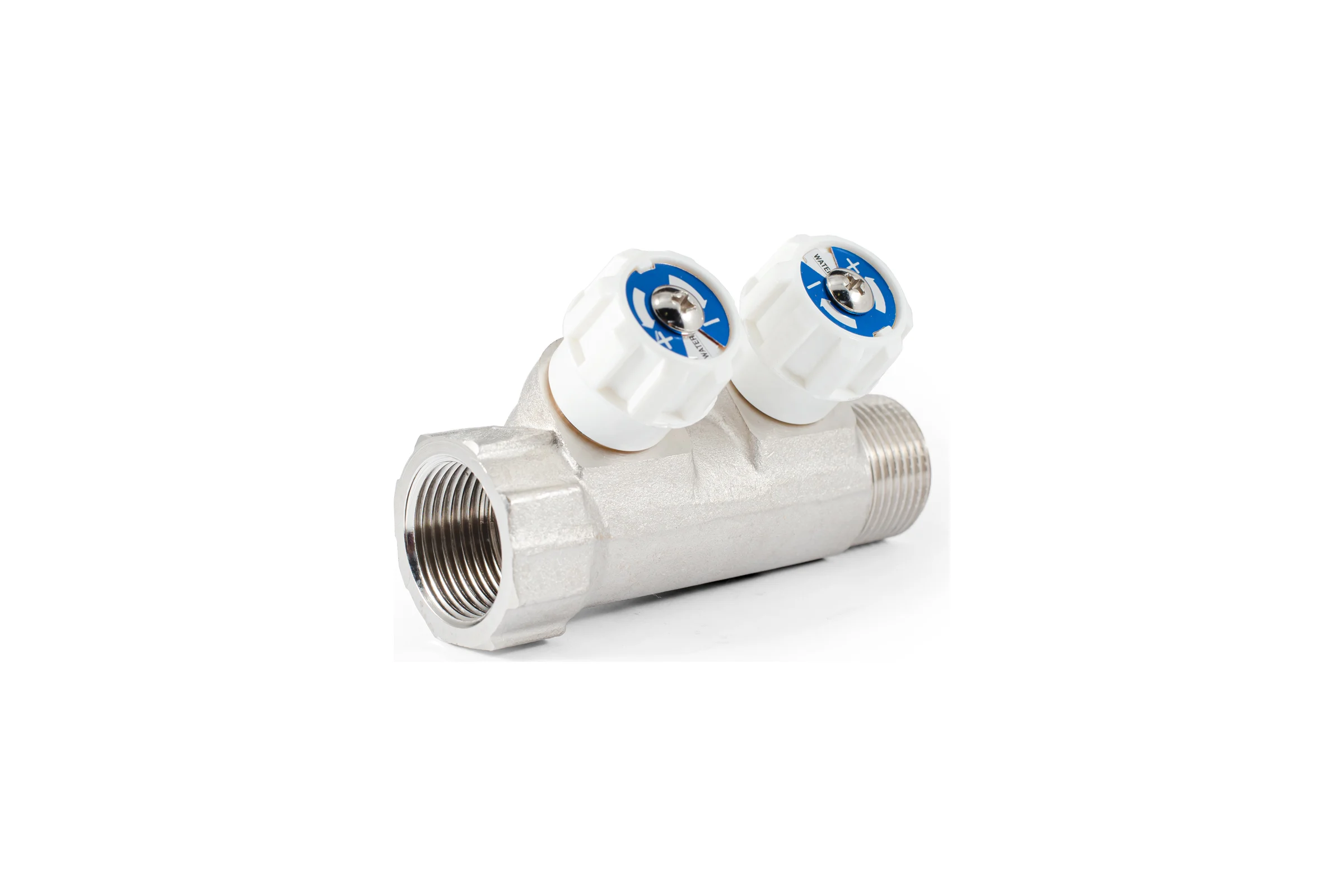 Коллектор с регулировочными вентилями PROFACTOR в/н 3/4" х 2 вых 1/2"нар  PF MV 268.2