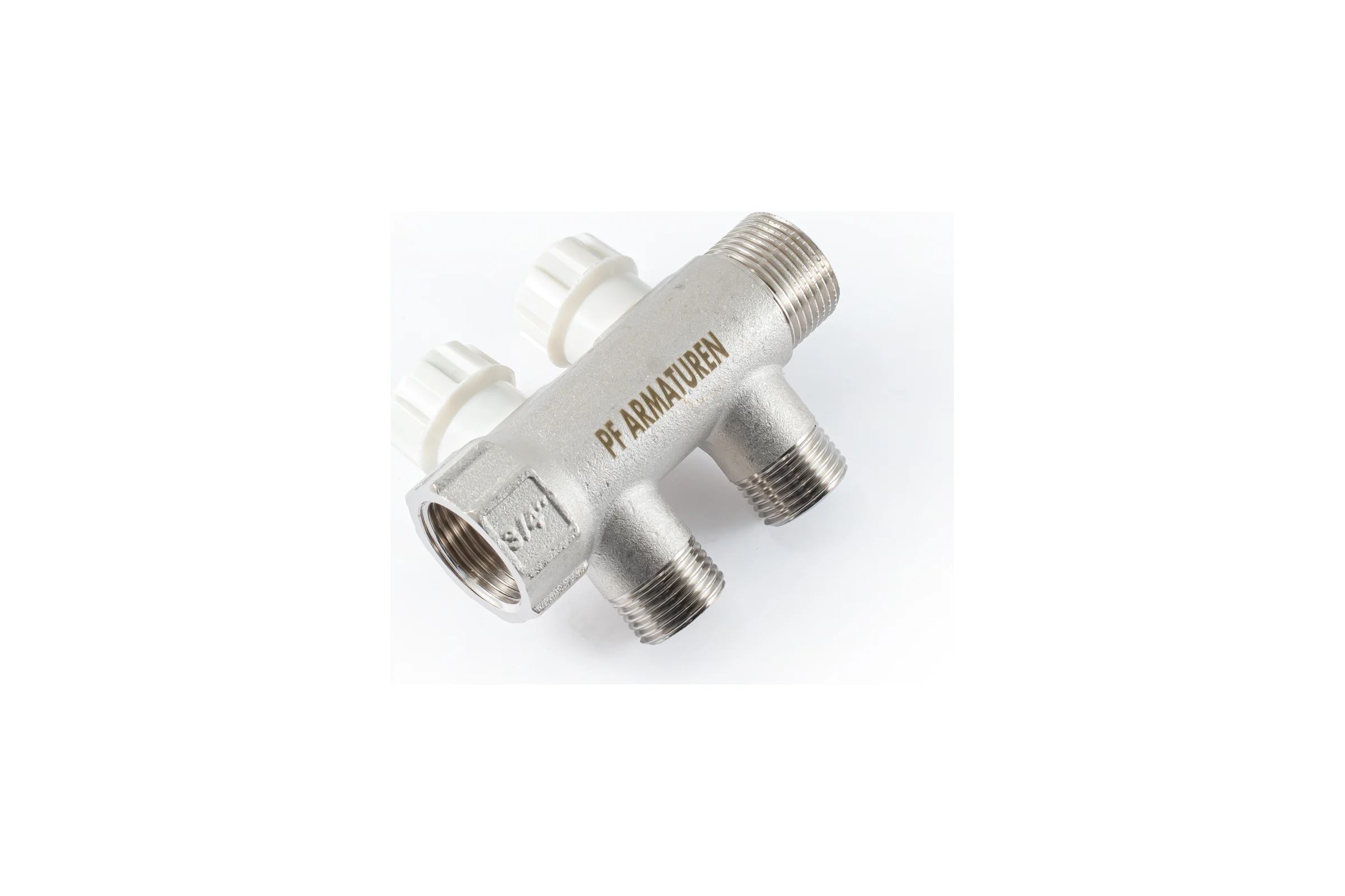 Коллектор с регулировочными вентилями PROFACTOR в/н 3/4" х 2 вых 1/2"нар  PF MV 268.2