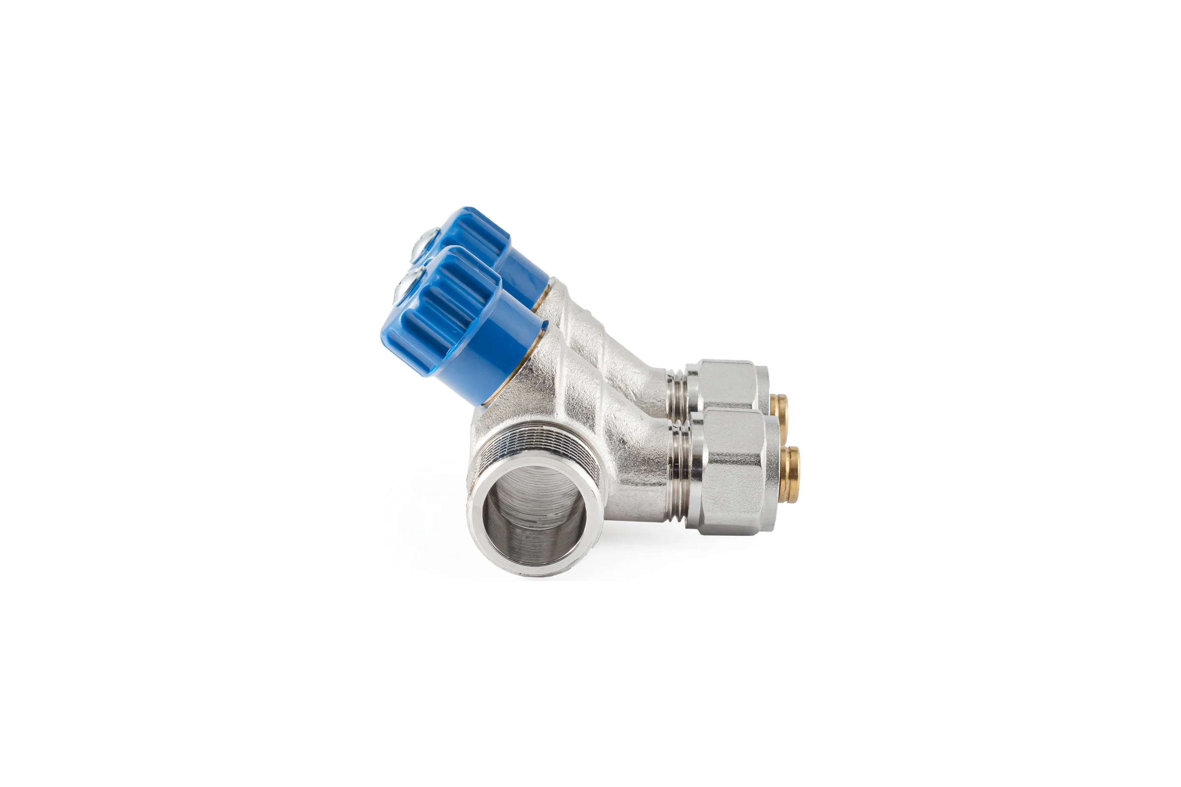 Коллектор с регулировочными вентилями PROFACTOR в/н 3/4" х 2 вых 16 цанга  PF MVP 268.2C