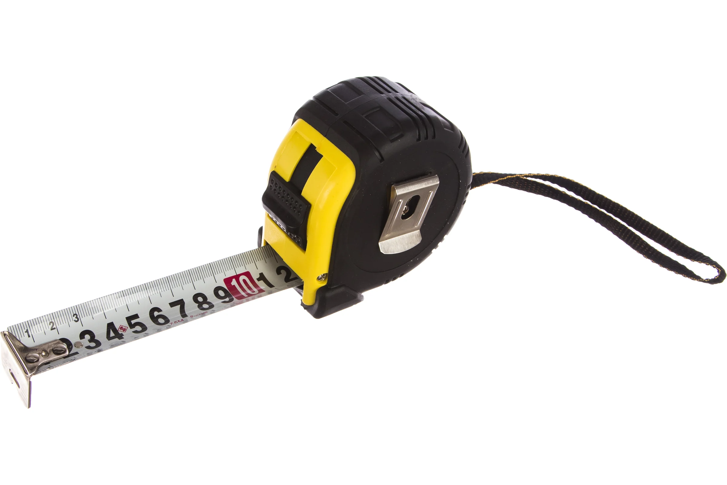 Рулетка с фиксатором Энкор "Каучук", 7.5м 14208