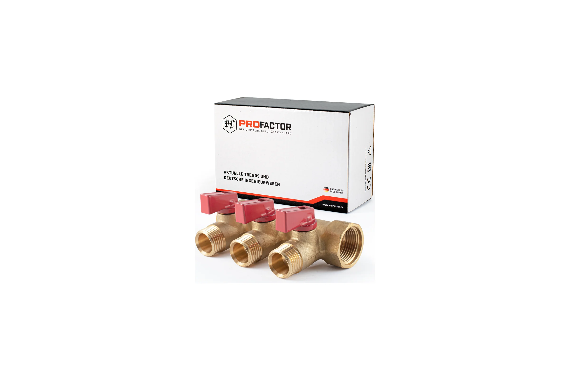 Коллектор с шаровыми кранами PROFACTOR в/н 3/4" х 3 вых 1/2"нар PF MV 264.3