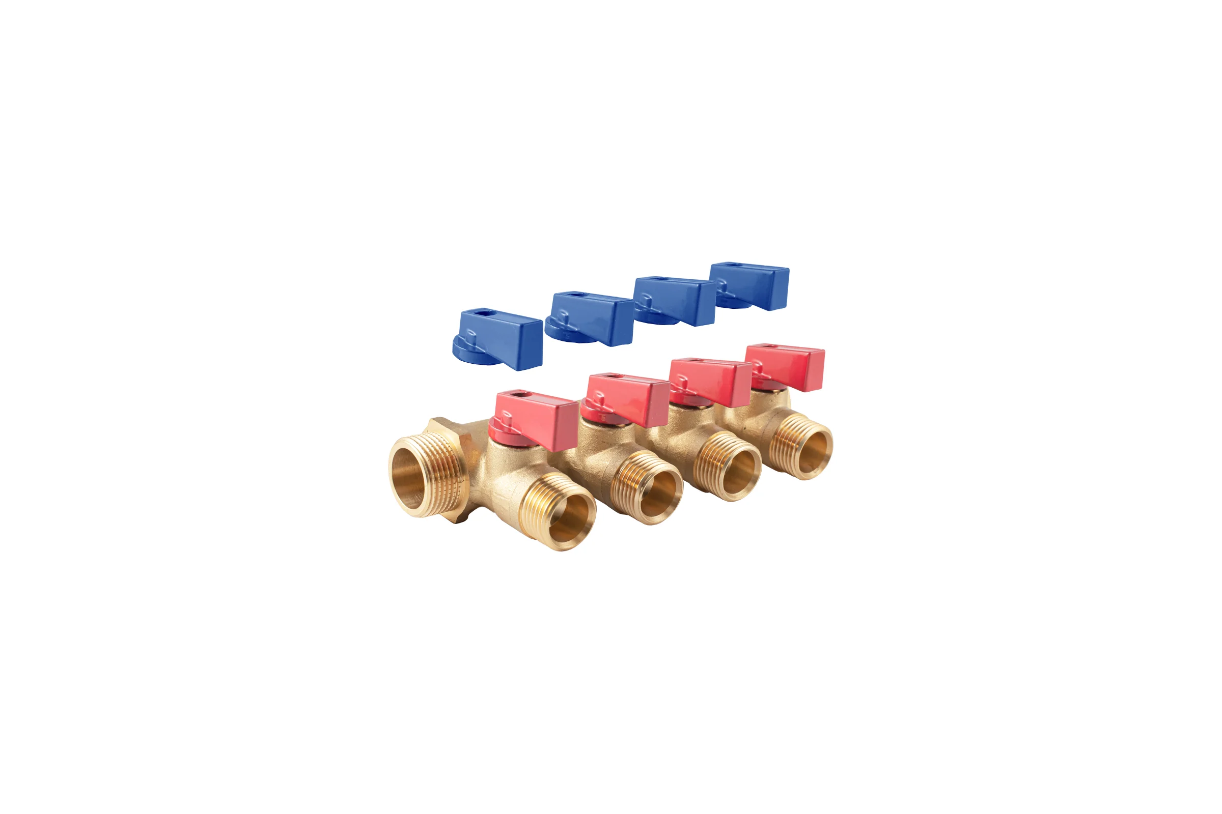 Коллектор с шаровыми кранами  PROFACTOR в/н 3/4" х 4 вых 1/2"нар PF MV 264.4