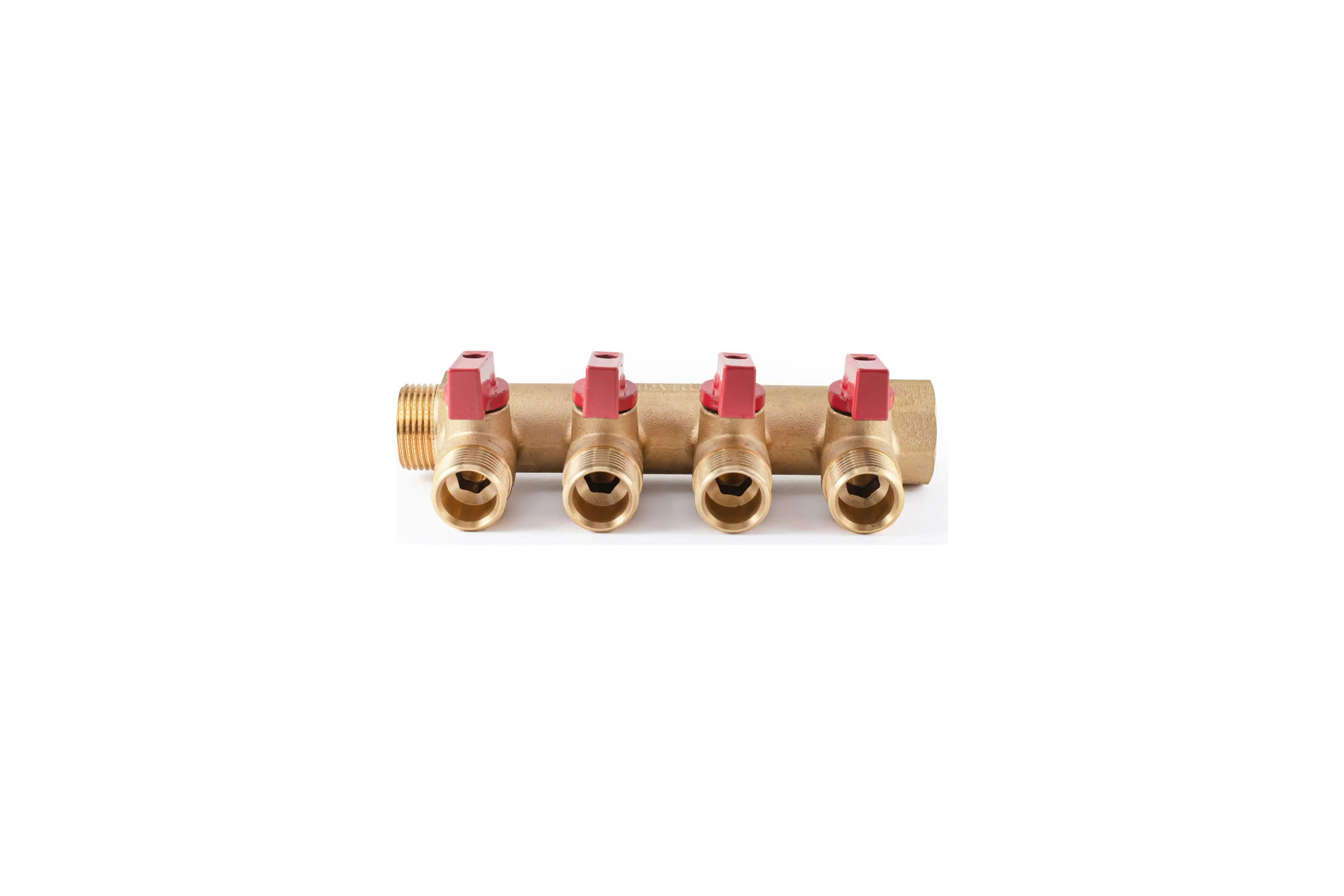 Коллектор с шаровыми кранами  PROFACTOR в/н 3/4" х 4 вых 1/2"нар PF MV 264.4