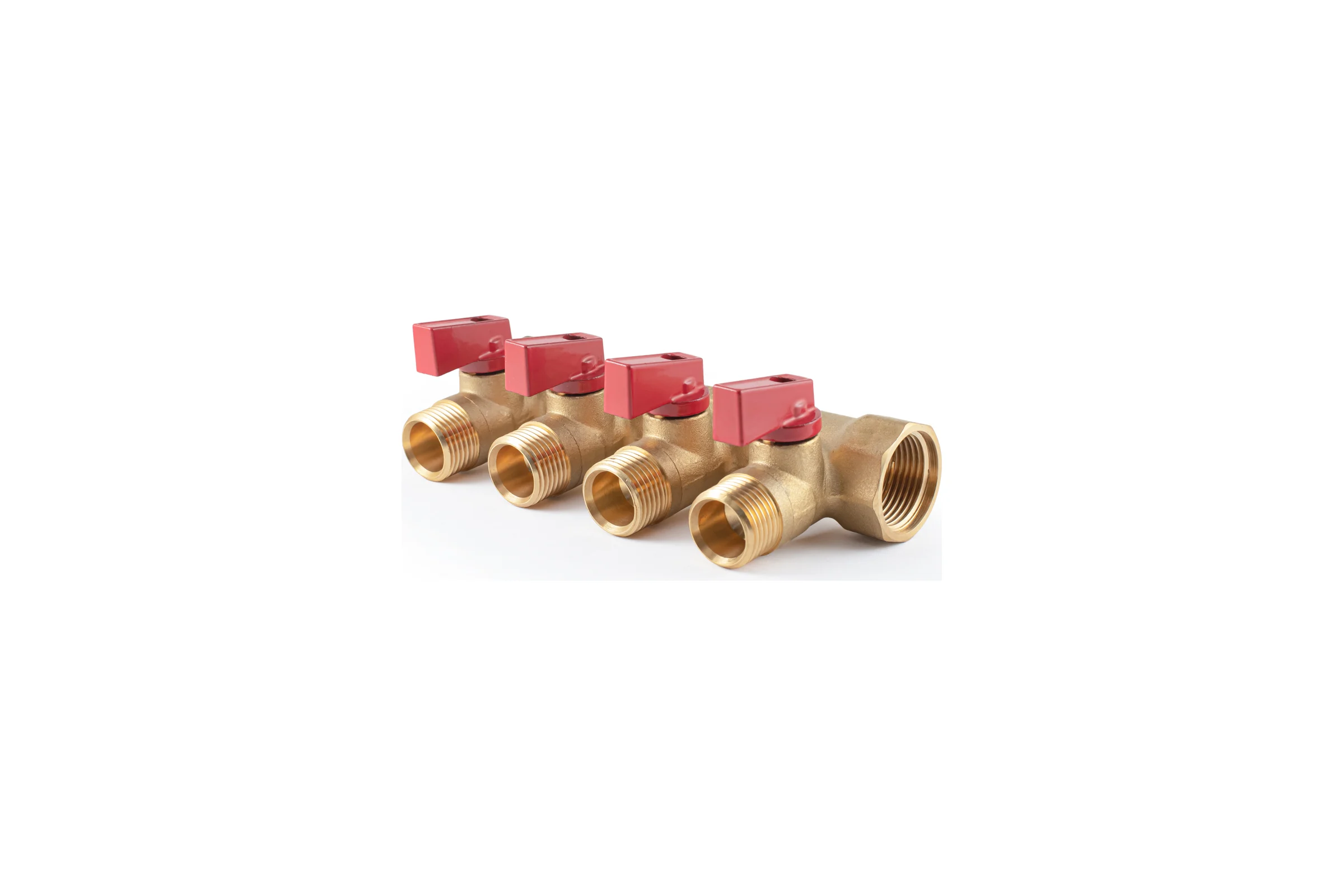 Коллектор с шаровыми кранами  PROFACTOR в/н 3/4" х 4 вых 1/2"нар PF MV 264.4