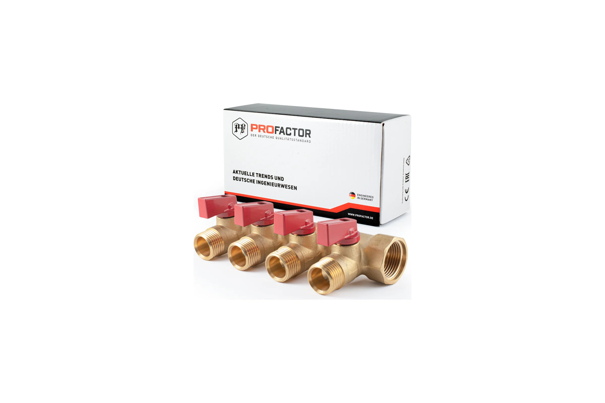 Коллектор с шаровыми кранами  PROFACTOR в/н 3/4" х 4 вых 1/2"нар PF MV 264.4
