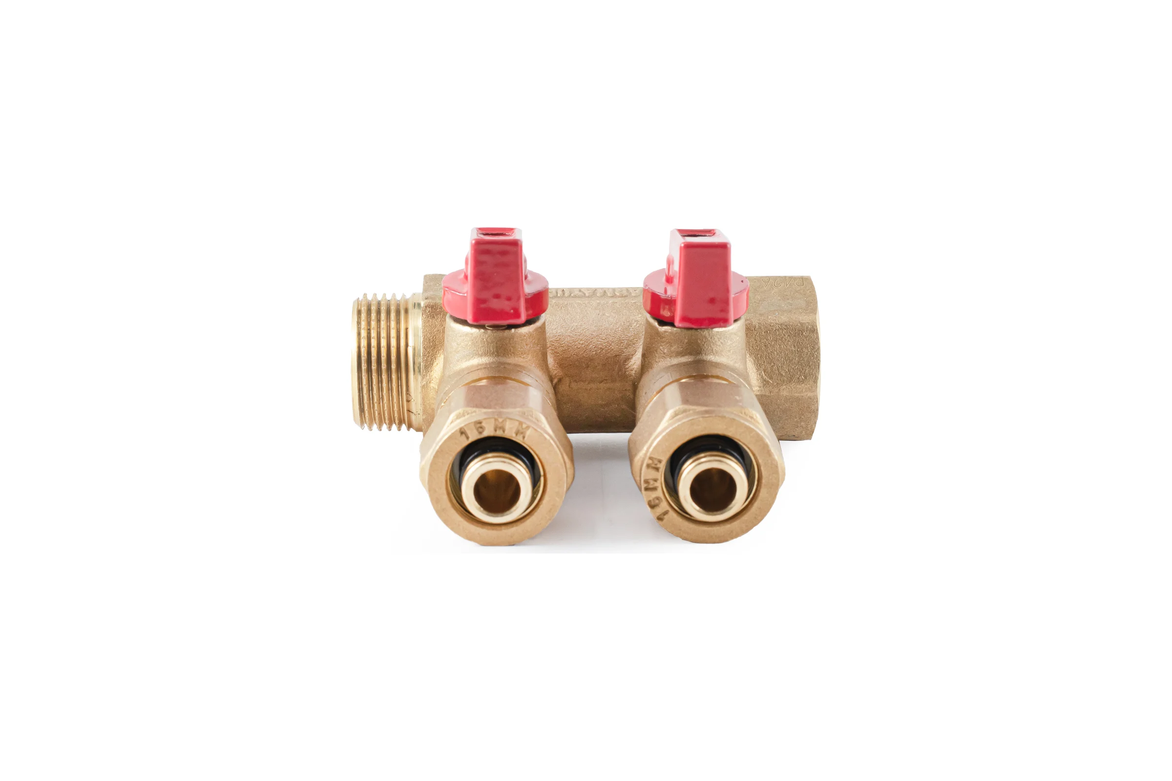 Коллектор с шаровыми кранами PROFACTOR в/н 3/4" х 2 вых 16 цанга PF MVP 266.2