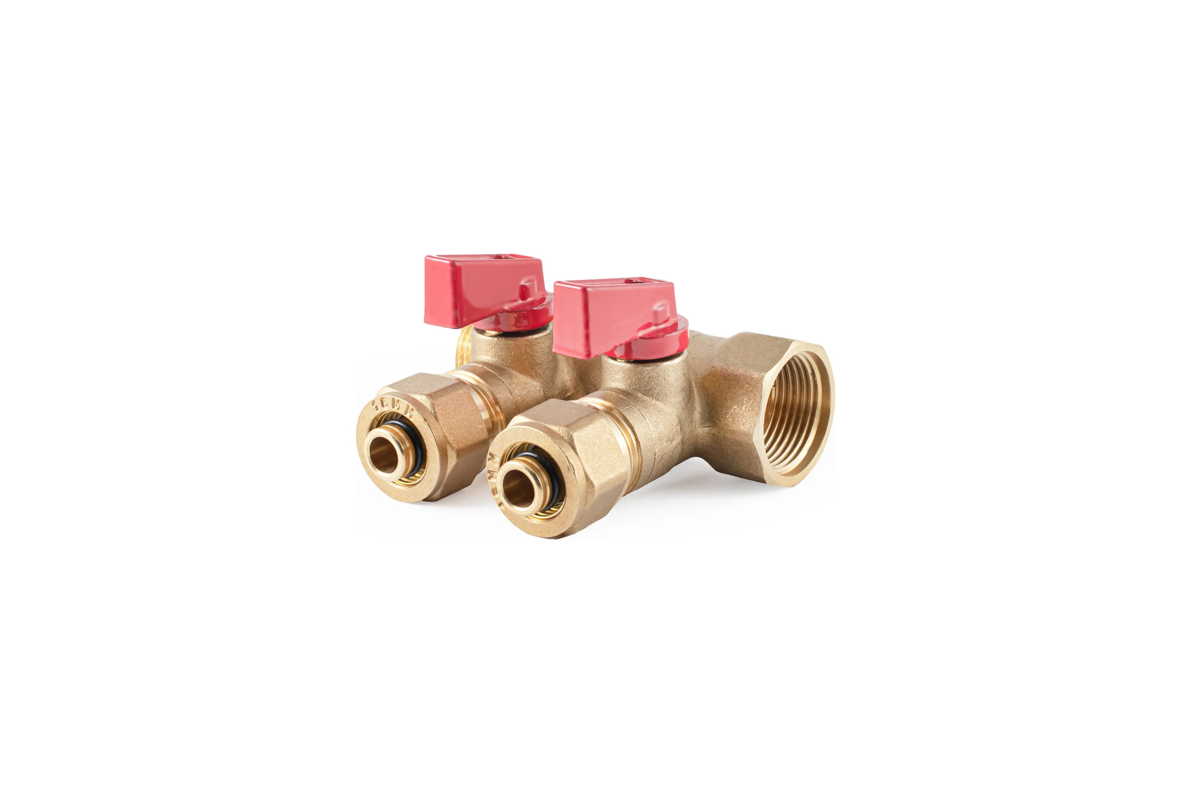 Коллектор с шаровыми кранами PROFACTOR в/н 3/4" х 2 вых 16 цанга PF MVP 266.2
