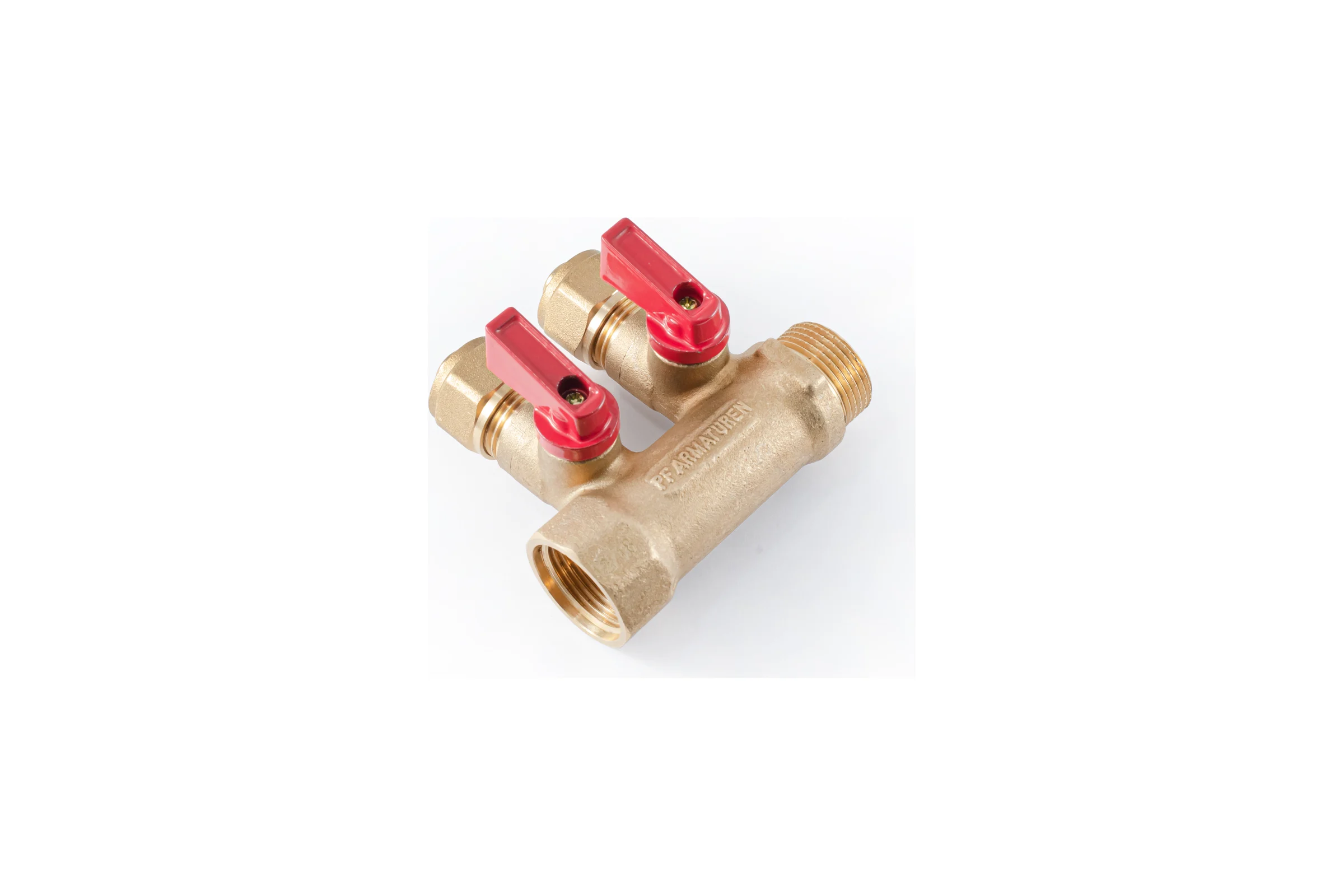 Коллектор с шаровыми кранами PROFACTOR в/н 3/4" х 2 вых 16 цанга PF MVP 266.2