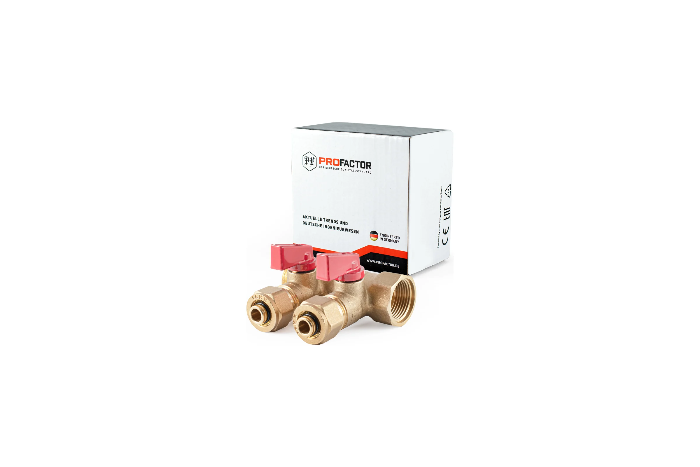 Коллектор с шаровыми кранами PROFACTOR в/н 3/4" х 2 вых 16 цанга PF MVP 266.2