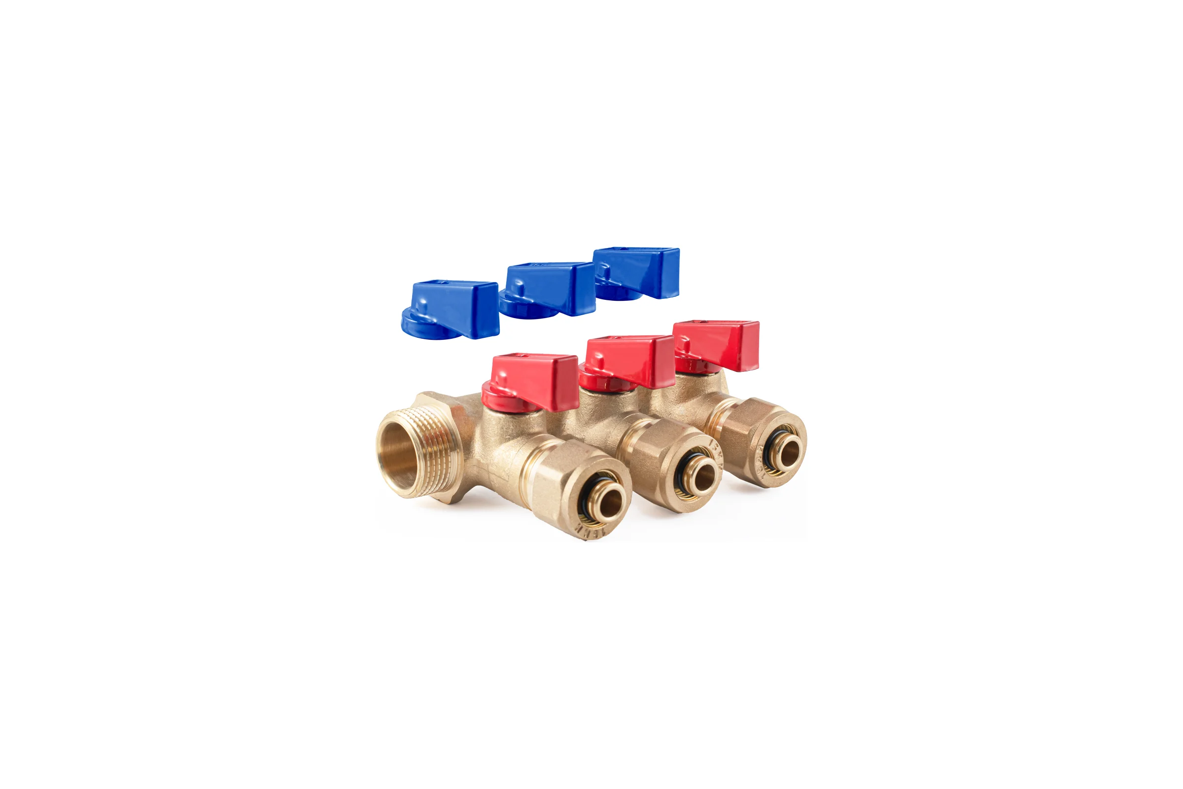 Коллектор с шаровыми кранами PROFACTOR в/н 3/4" х 3 вых 16 цанга PF MVP 266.3