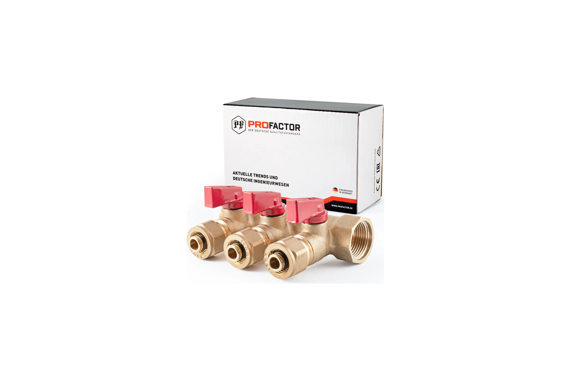 Коллектор с шаровыми кранами PROFACTOR в/н 3/4" х 3 вых 16 цанга PF MVP 266.3