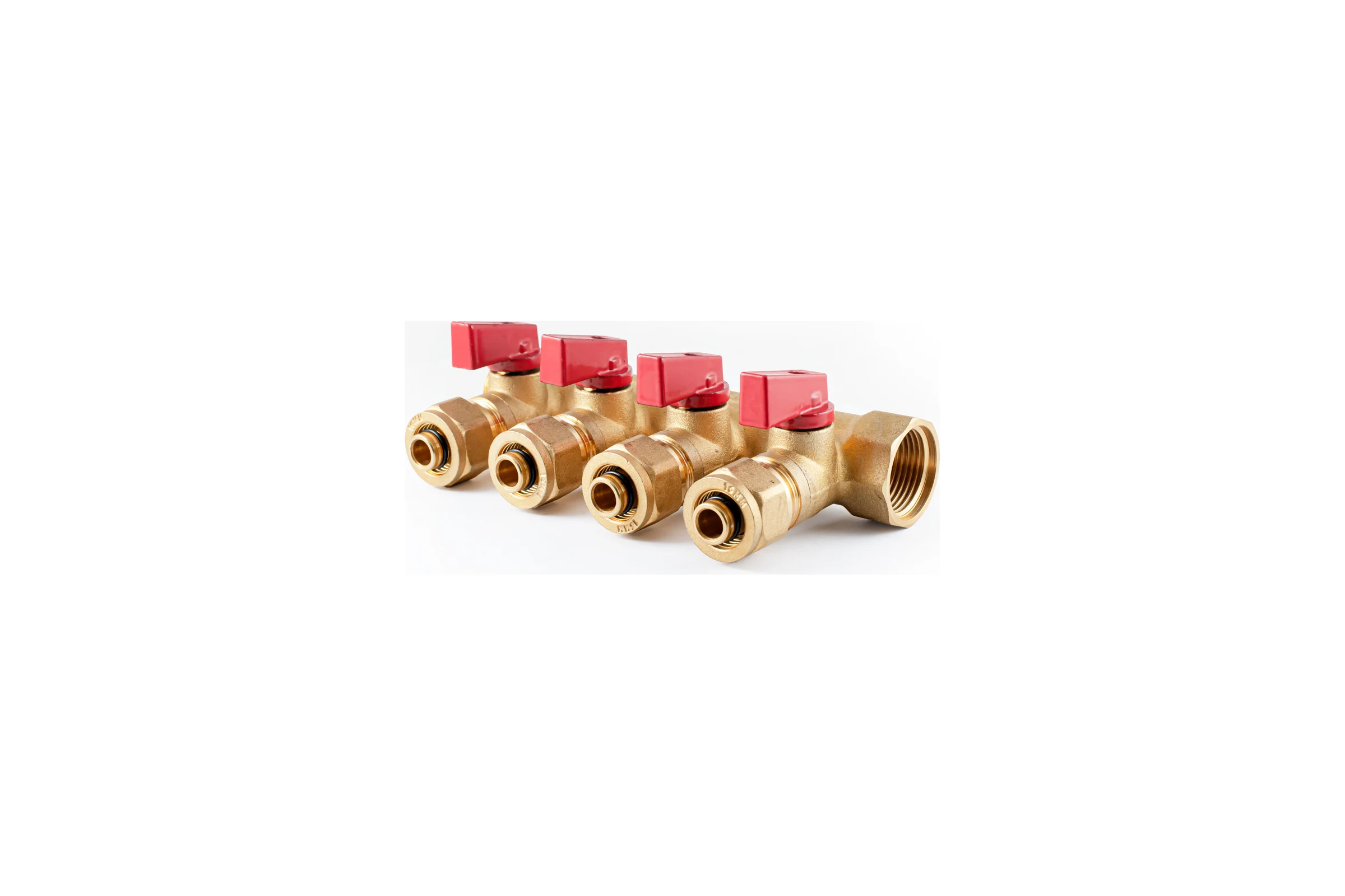 Коллектор с шаровыми кранами PROFACTOR в/н 3/4" х 4 вых 16 цанга PF MVP 266.4