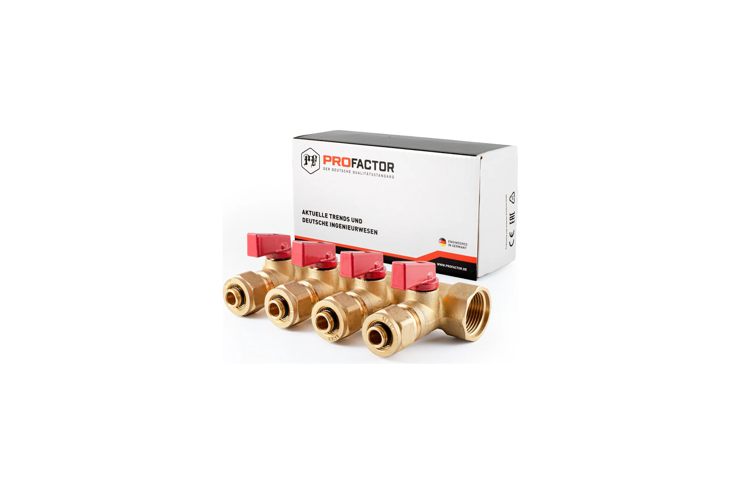 Коллектор с шаровыми кранами PROFACTOR в/н 3/4" х 4 вых 16 цанга PF MVP 266.4