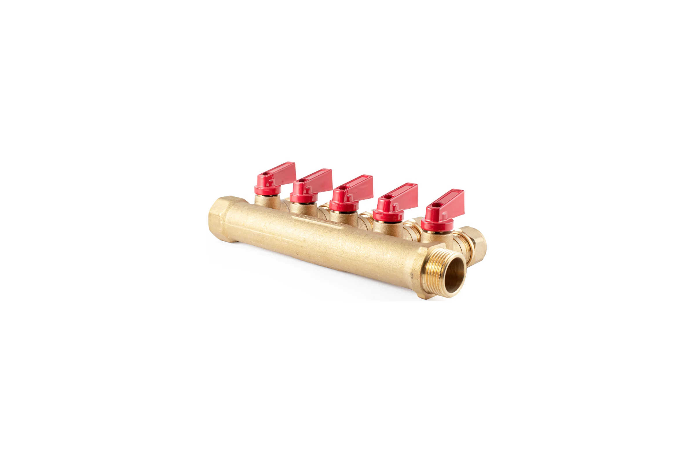 Коллектор с шаровыми кранами PROFACTOR в/н 3/4" х 5 вых 16 цанга PF MVP 266.5