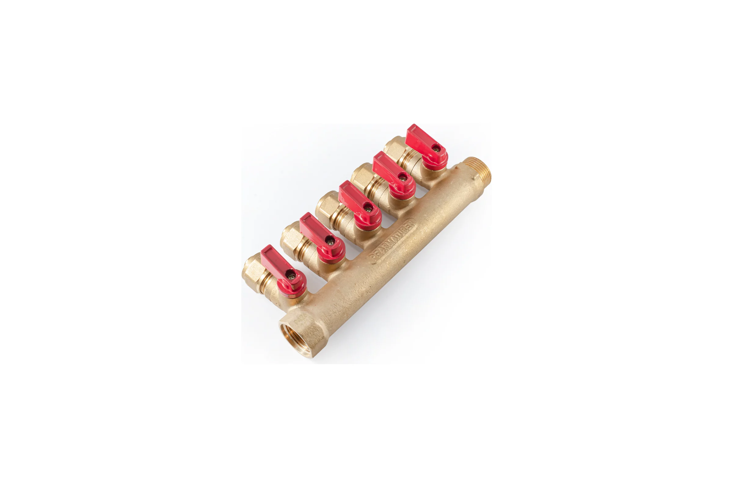 Коллектор с шаровыми кранами PROFACTOR в/н 3/4" х 5 вых 16 цанга PF MVP 266.5