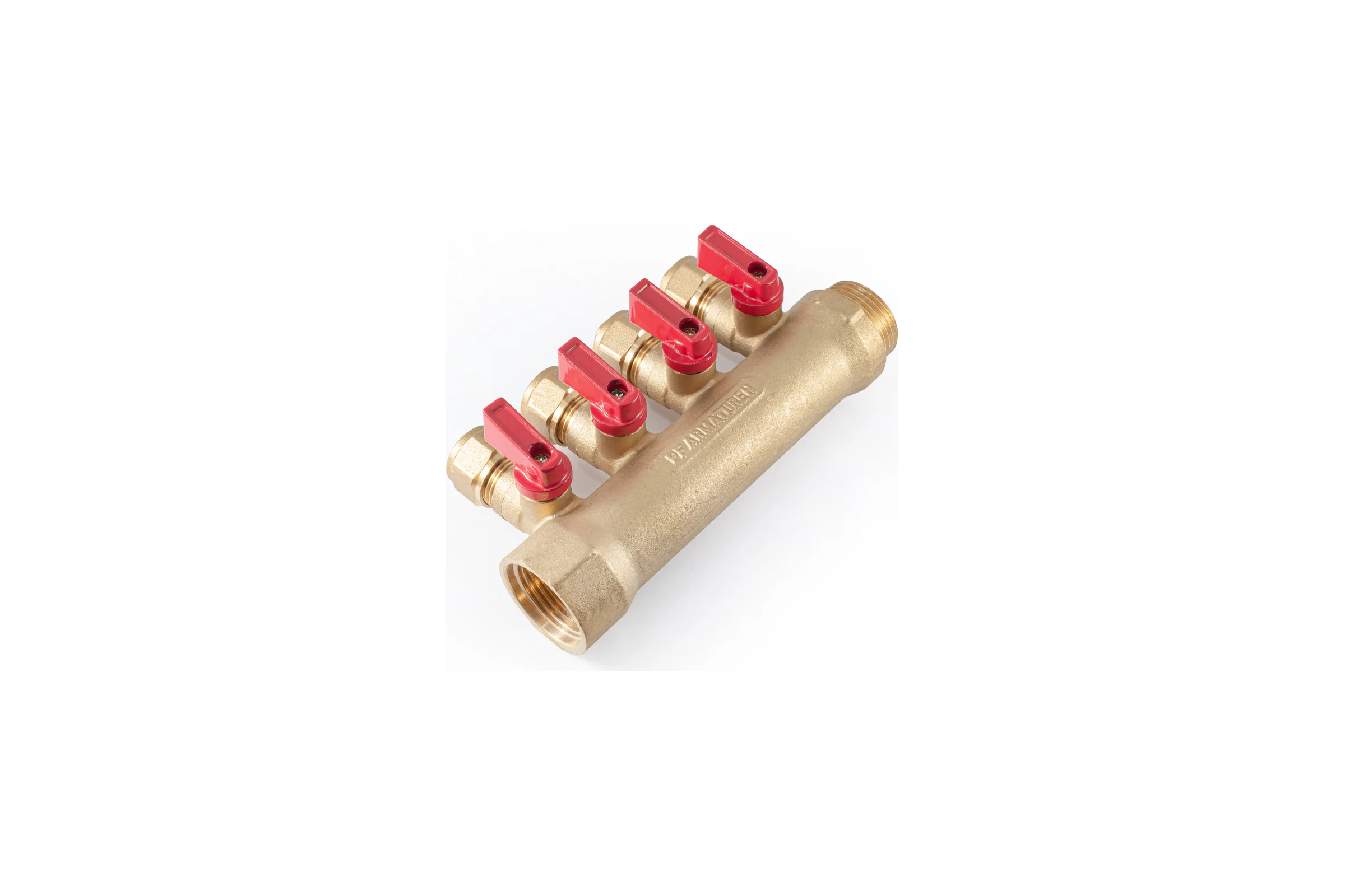 Коллектор с шаровыми кранами PROFACTOR в/н 1" х 4 вых 16 цанга PF MVP 267.4