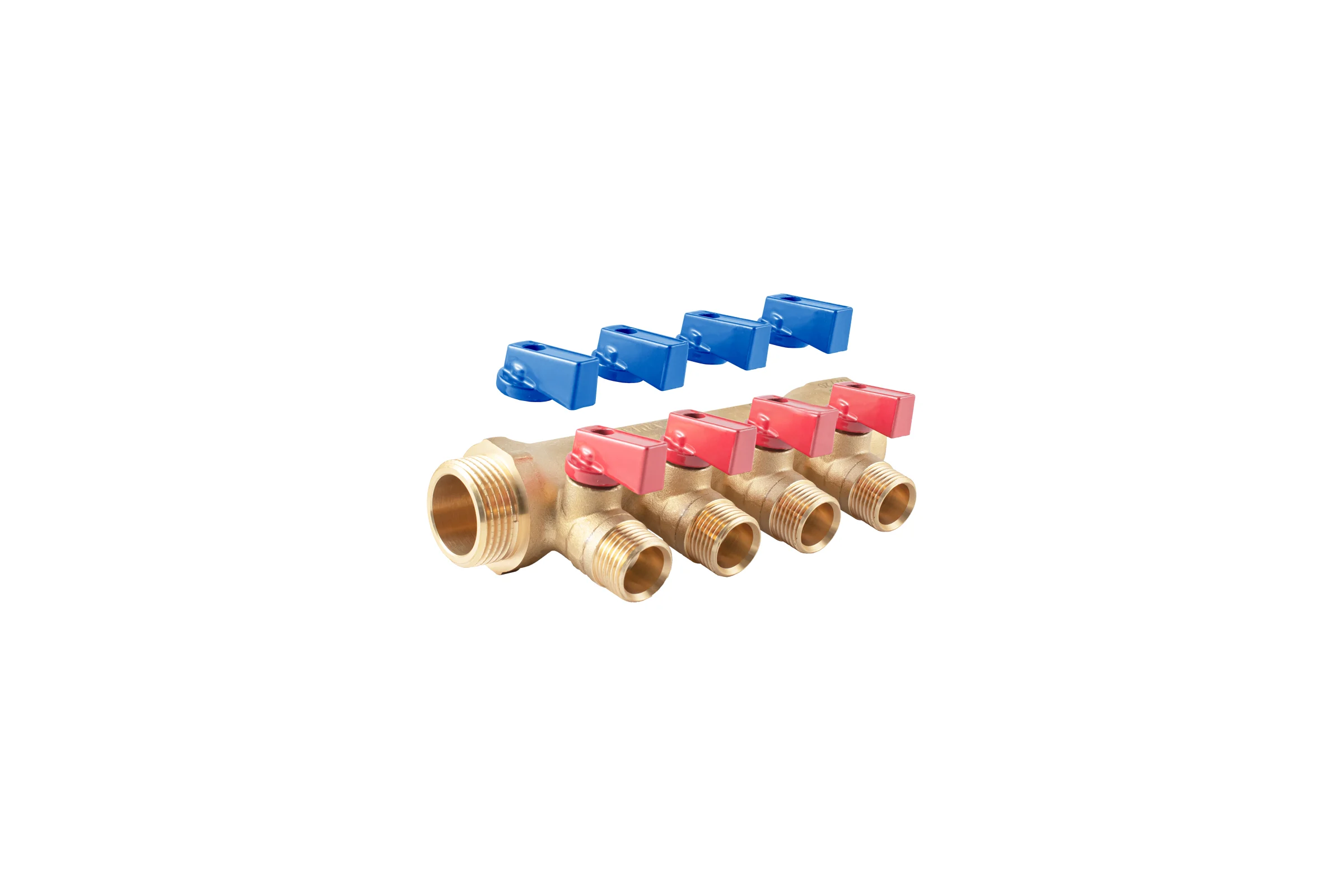 Коллектор с шаровыми кранами PROFACTOR в/н 1" х 4 вых 1/2"нар PF MV 265.4