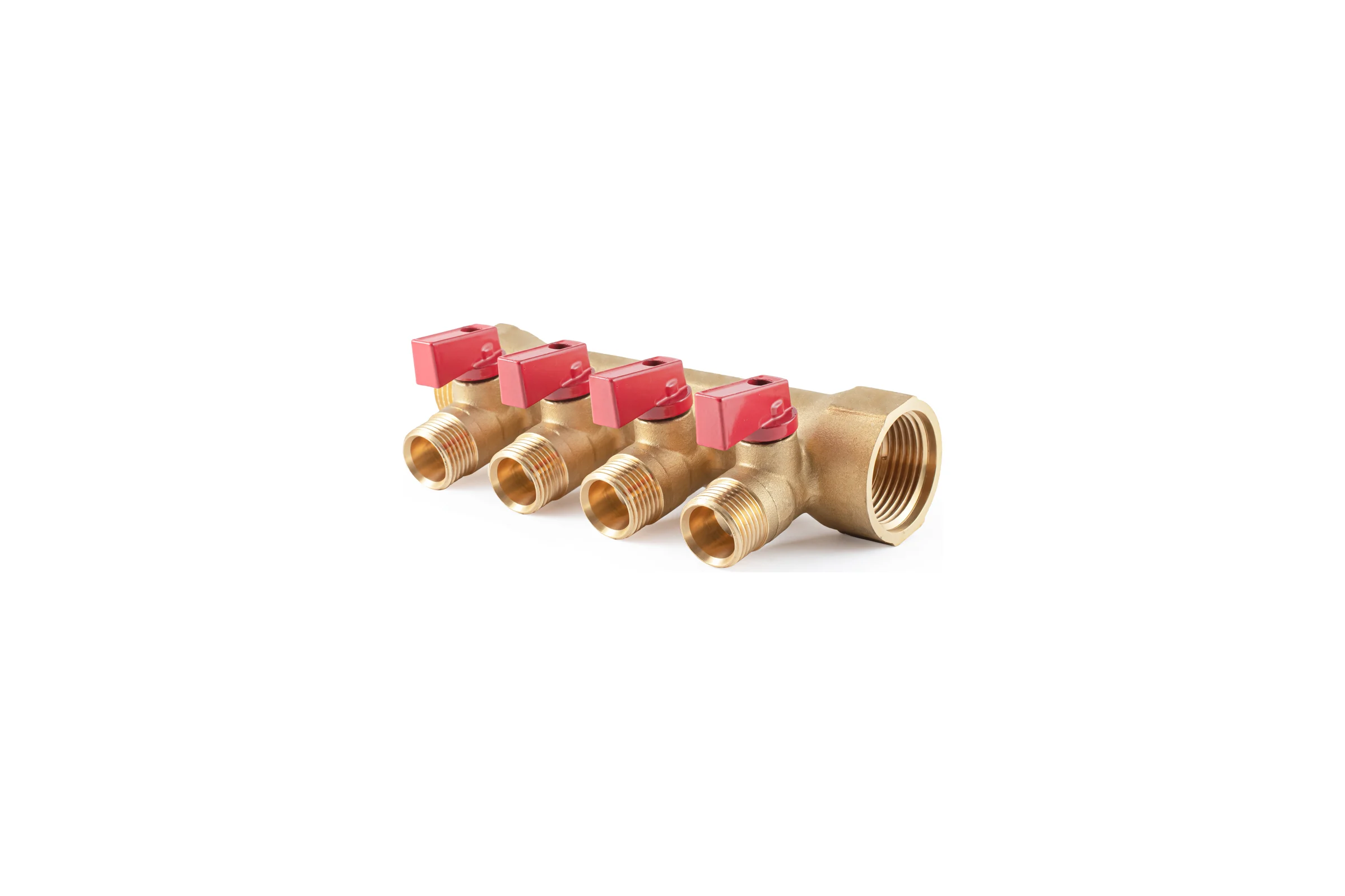 Коллектор с шаровыми кранами PROFACTOR в/н 1" х 4 вых 1/2"нар PF MV 265.4