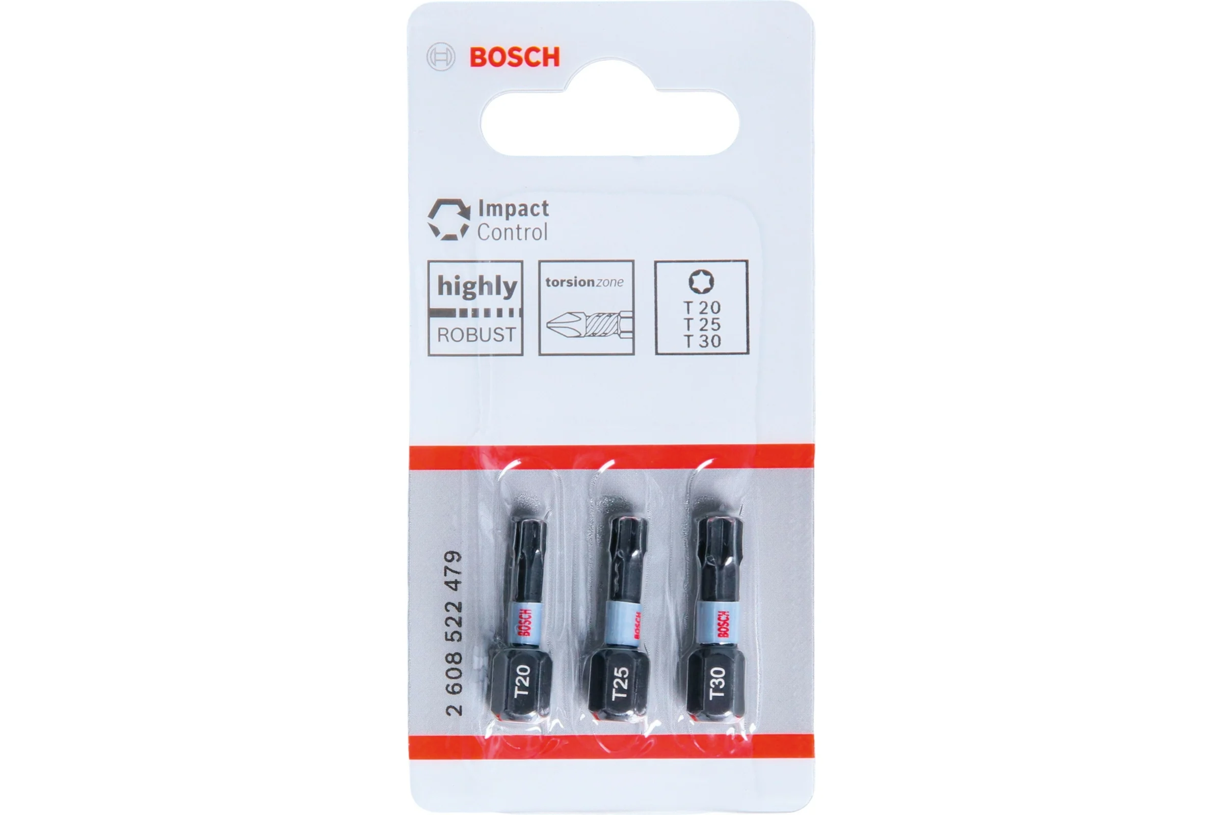 Биты Impact Control 3 шт, 25 мм, T20, T25, T30 Bosch 2608522479