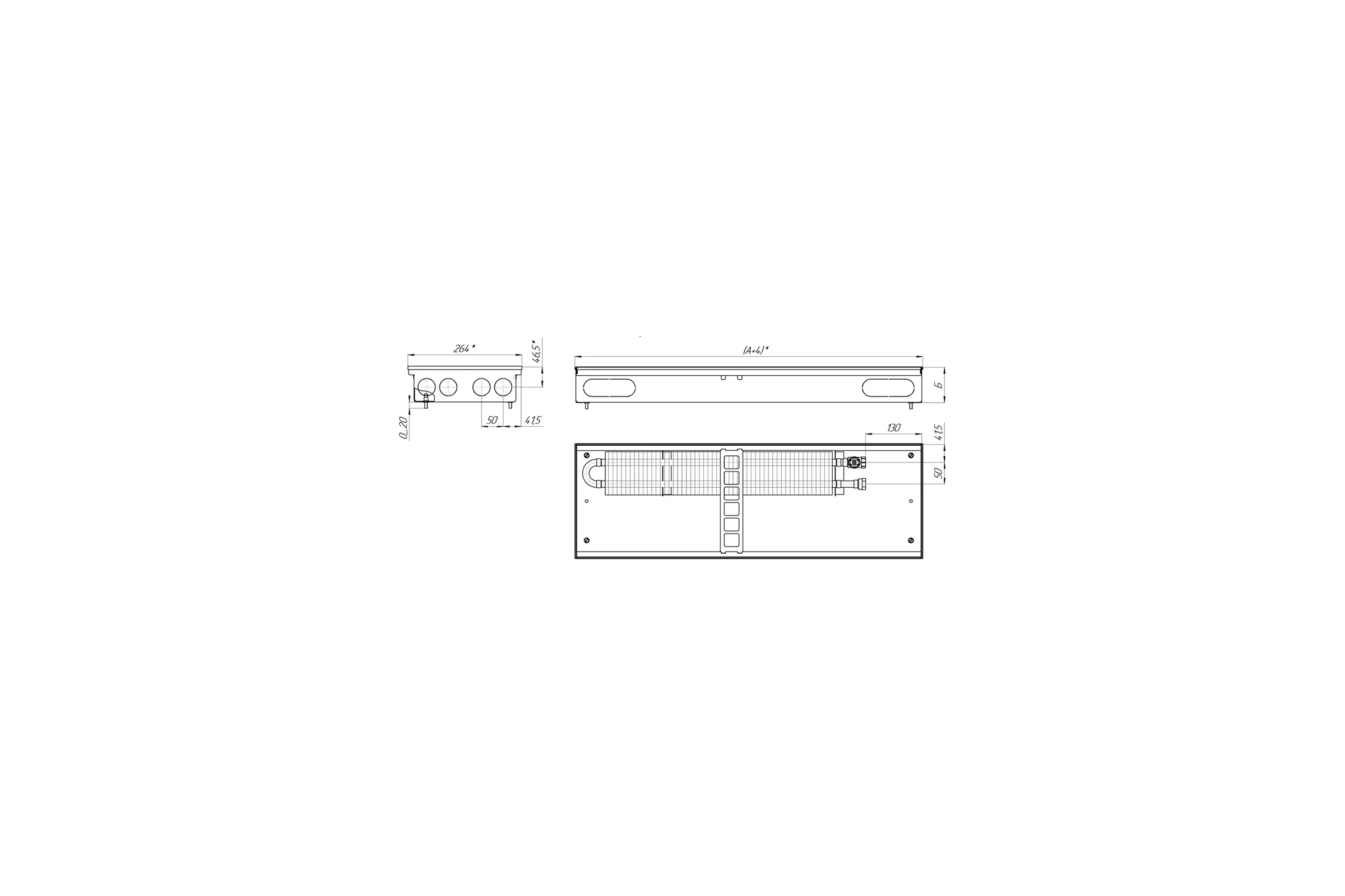 Конвектор КЗТО Бриз 260*80*2200 U (5Ал 12) NEW БР26080*2200UР5АЛ12