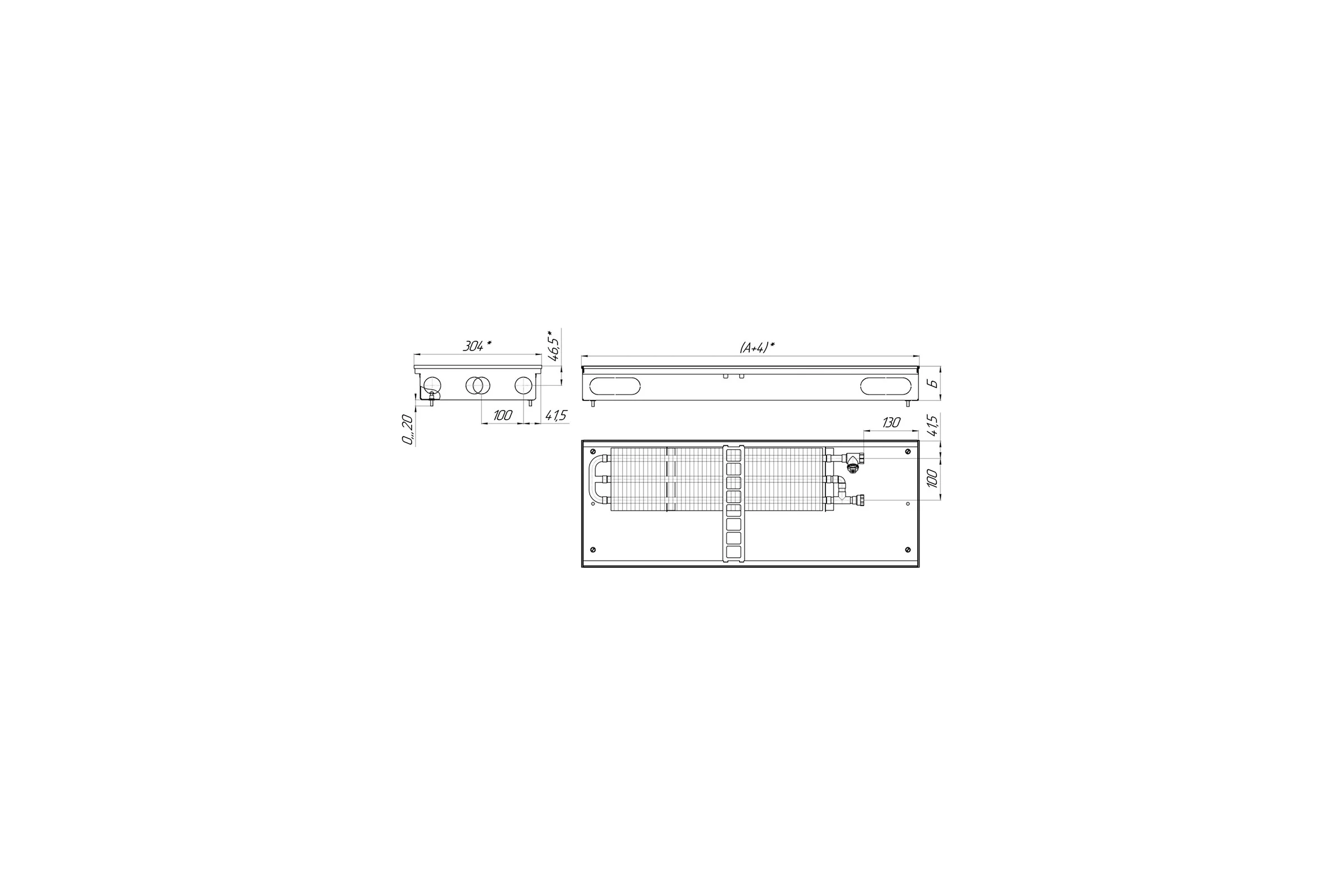 Конвектор КЗТО Бриз 300*80*1000 U (5Ал 12) NEW БР30080*1000UКНР5АЛ12Ч