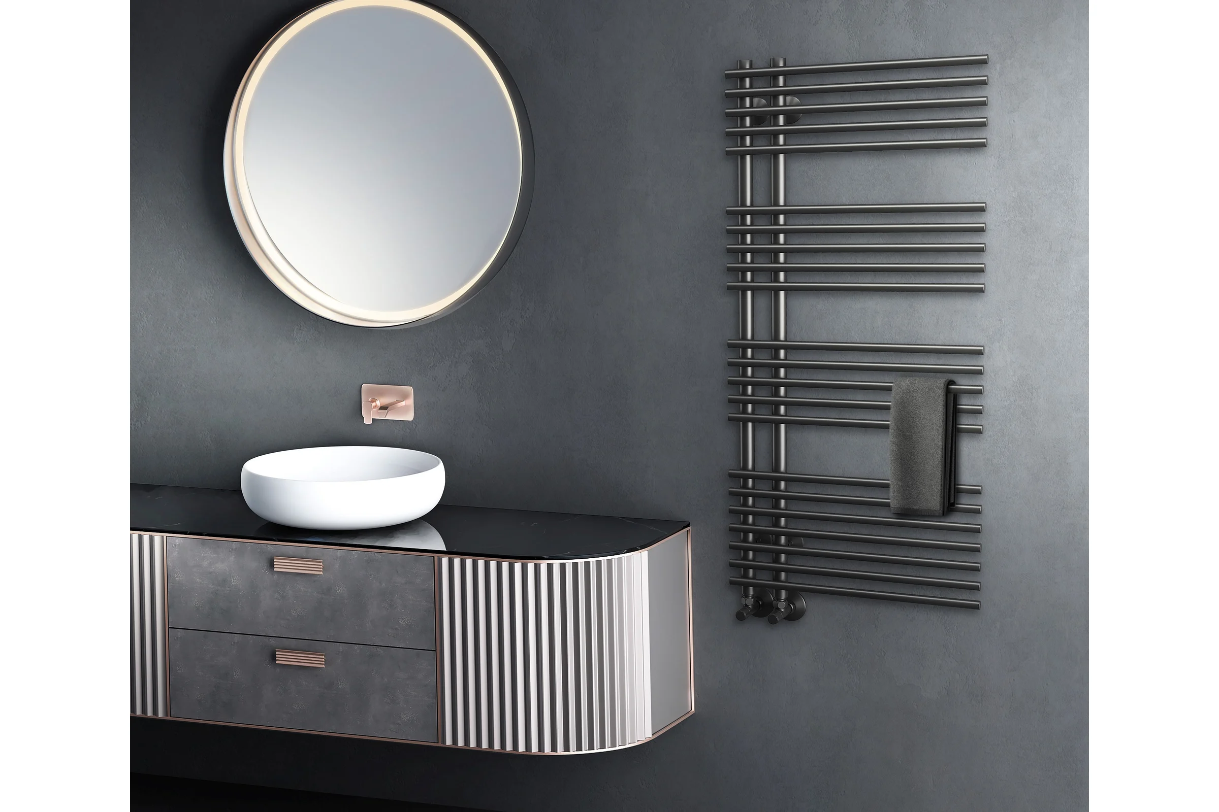 Водяной полотенцесушитель ROYAL THERMO Pino black П25 500x1200 НС-1434031