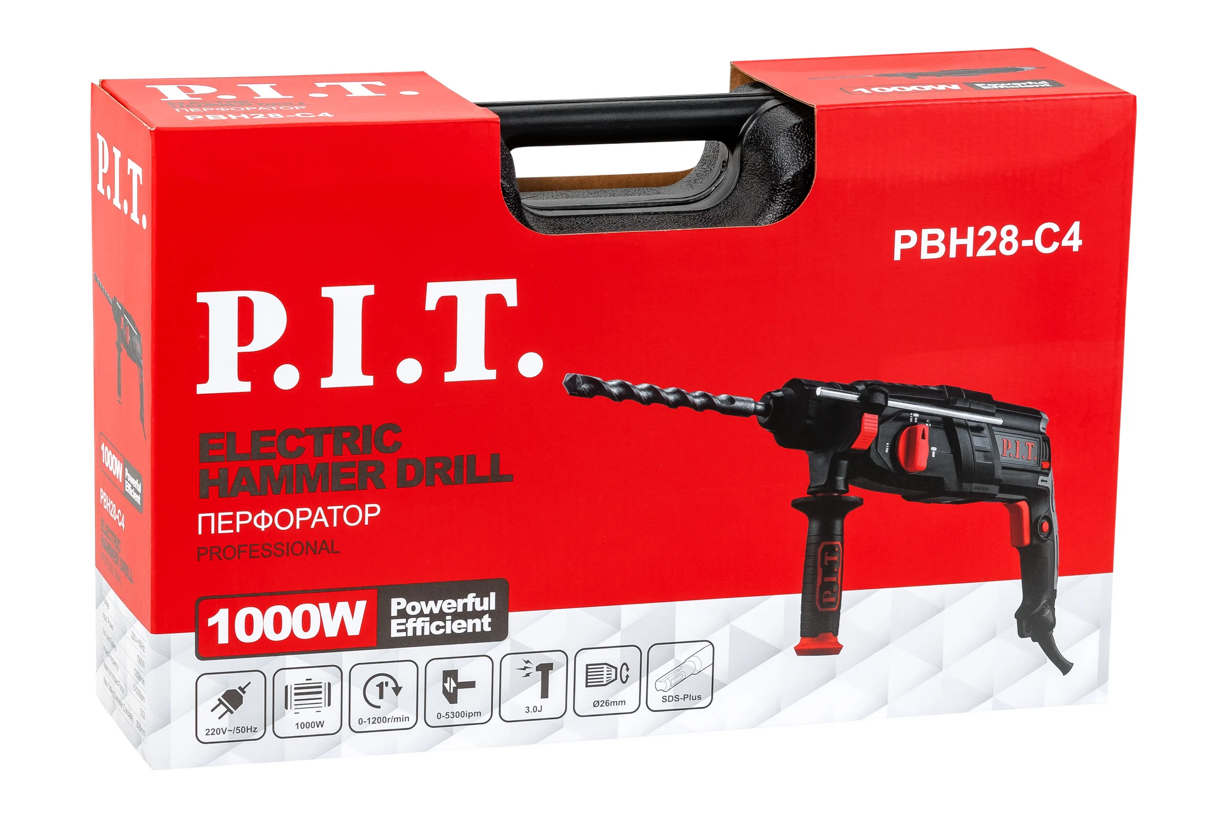 Перфоратор P.I.T. 1000Вт, 3дж, SDS+ PBH28-C4