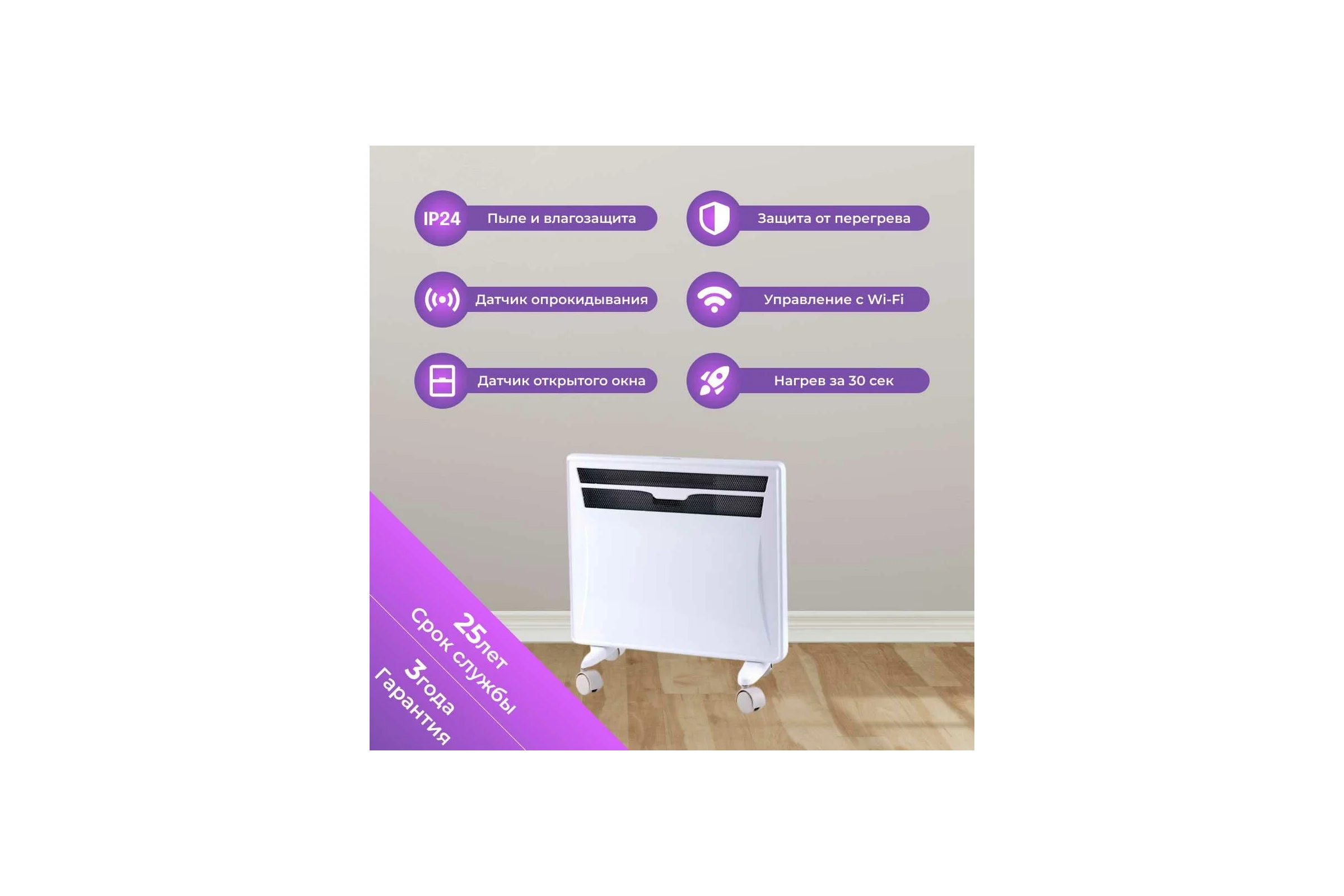 Электропанель SmartWay 1500W Digital Smart Wi-Fi серия SPORT Edition NDC1-15DW
