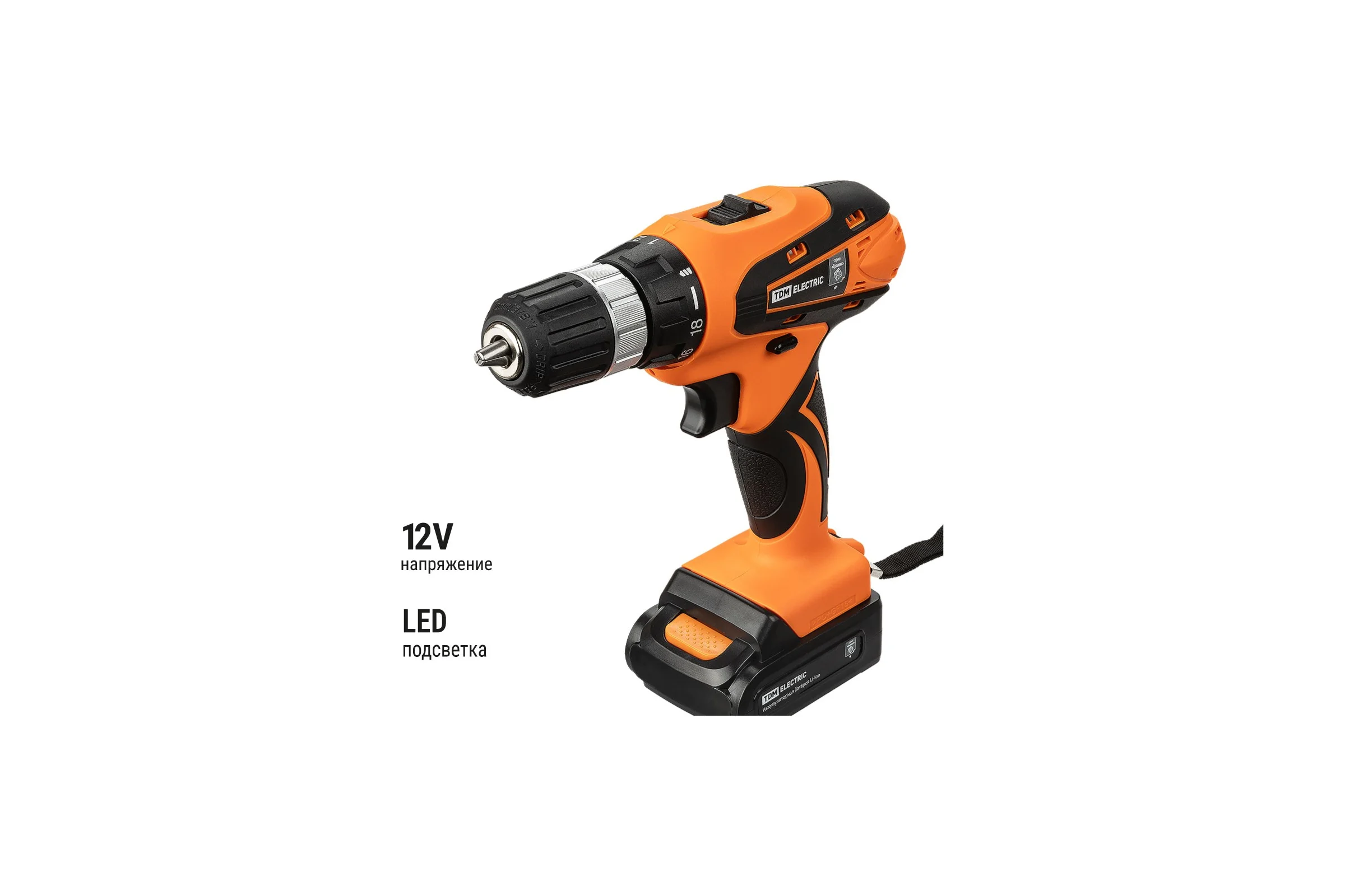 Аккумуляторная дрель-шуруповерт TDM ELECTRIC ДША-12-Л1 ТМ SQ1030-0201