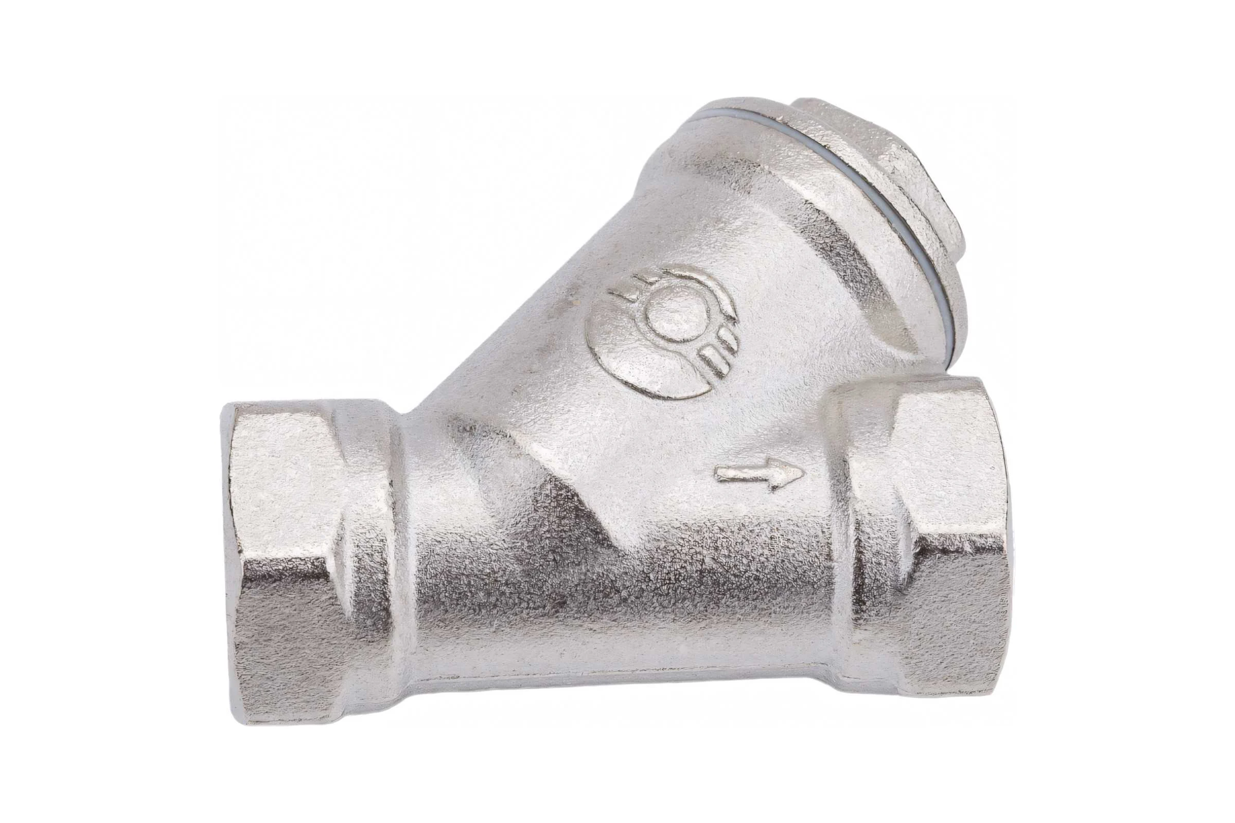 Сетчатый фильтр для газа VALFEX 1/2" ВР/ВР латунный под пломбу никелированный 46Б5фт VF.193.LN0.012.Bir
