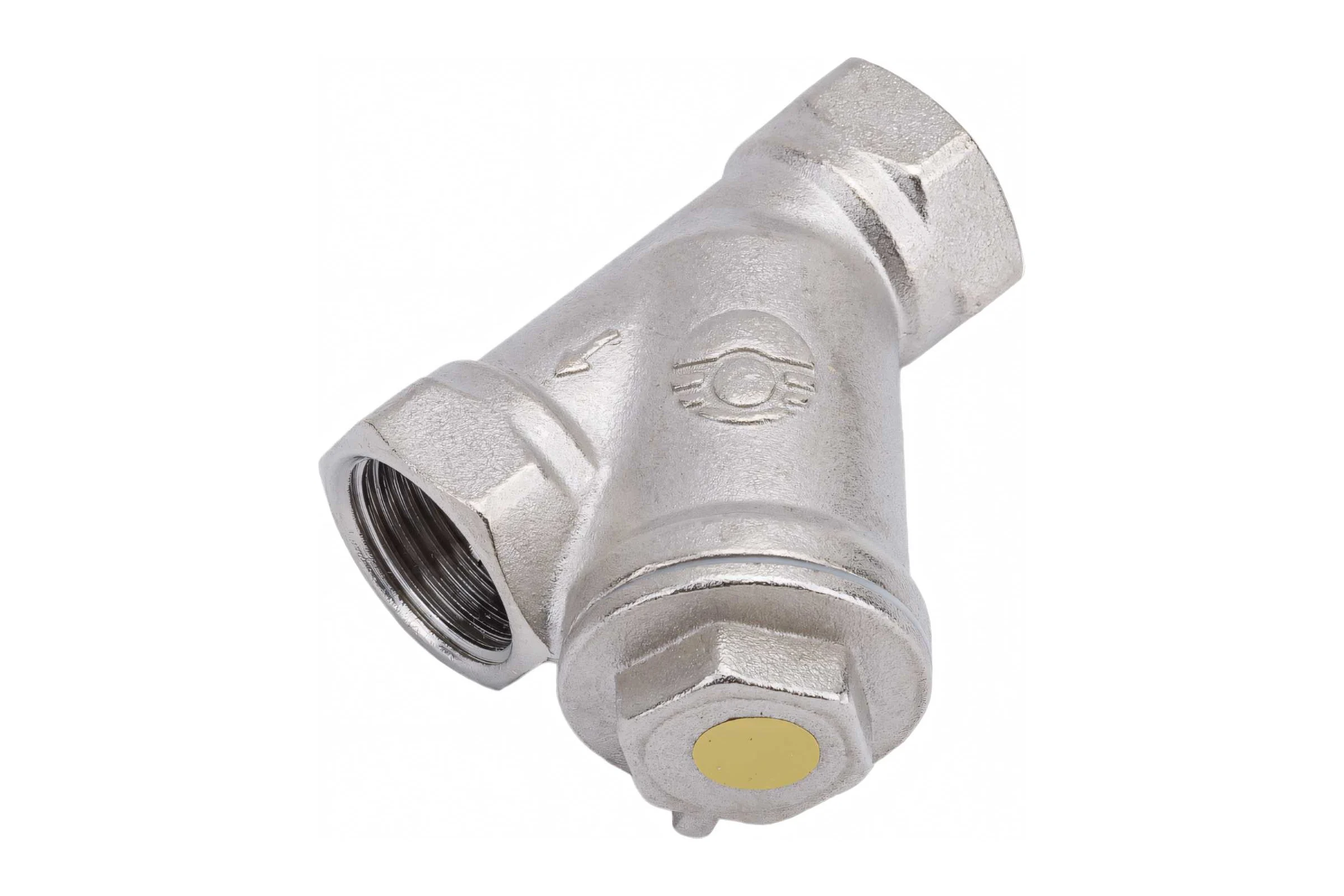 Сетчатый фильтр для газа VALFEX 1/2" ВР/ВР латунный под пломбу никелированный 46Б5фт VF.193.LN0.012.Bir