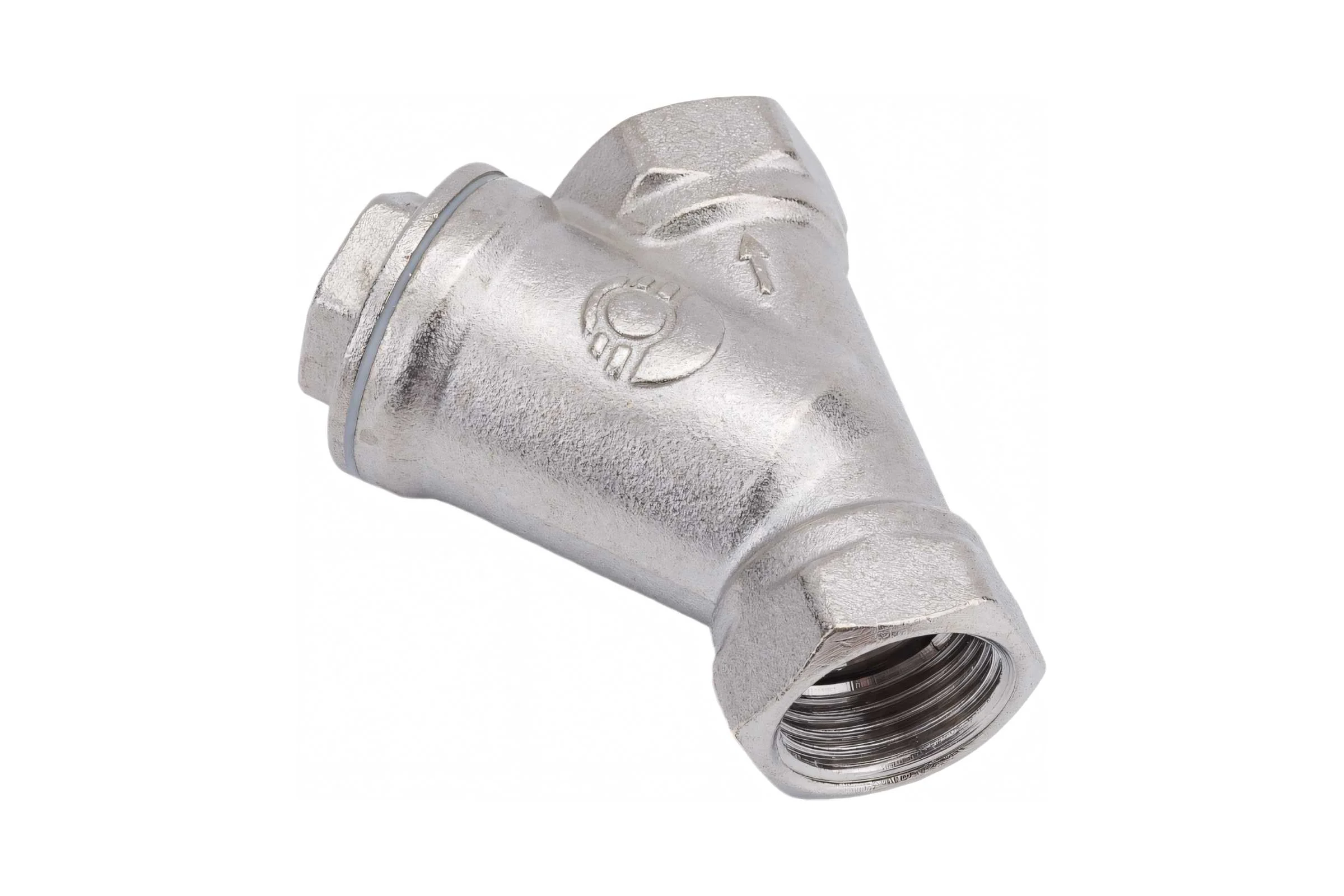 Сетчатый фильтр для газа VALFEX 1/2" ВР/ВР латунный под пломбу никелированный 46Б5фт VF.193.LN0.012.Bir