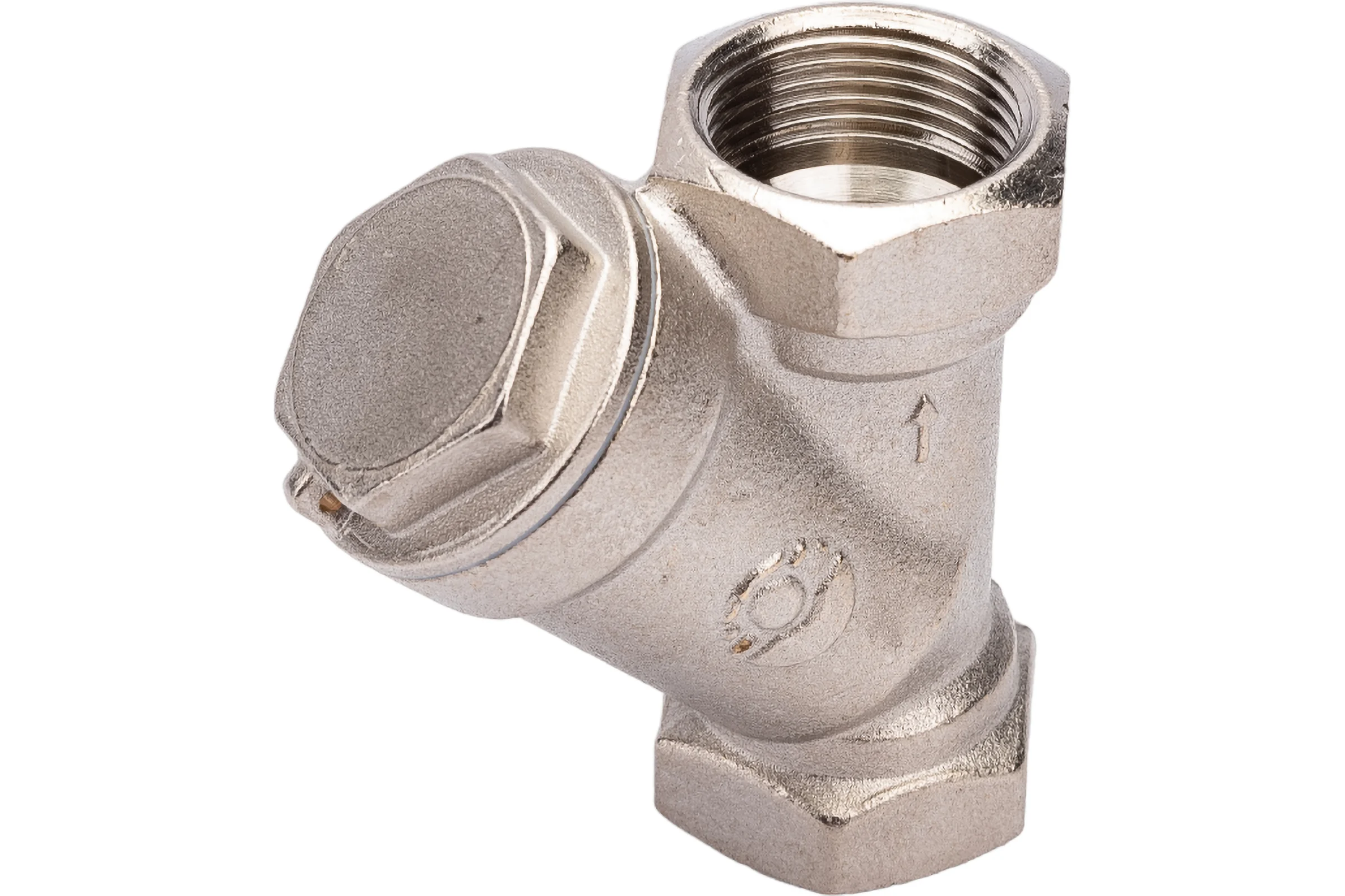 Сетчатый фильтр для воды VALFEX 3/4" ВР/ВР латунный, под пломбу, никелированный 46Б5фт1 VF.192.LN0.034.Bir