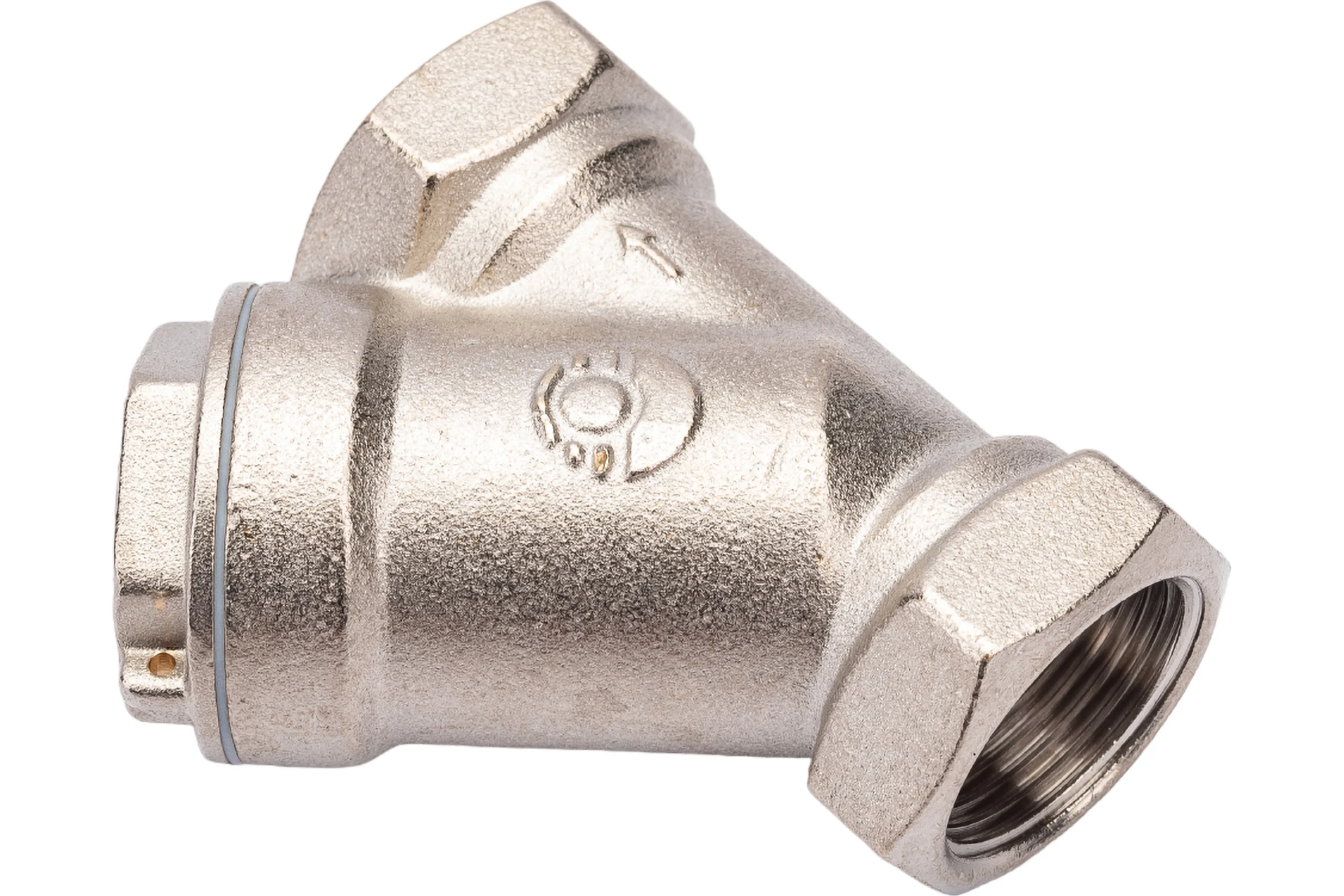 Сетчатый фильтр для воды VALFEX 3/4" ВР/ВР латунный, под пломбу, никелированный 46Б5фт1 VF.192.LN0.034.Bir