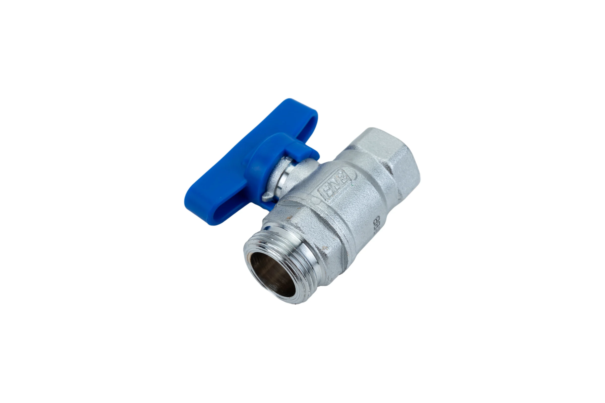 Шаровой кран FAR хромированный 1/2' ВР-американка, бабочка, синий FS 3079 12BC