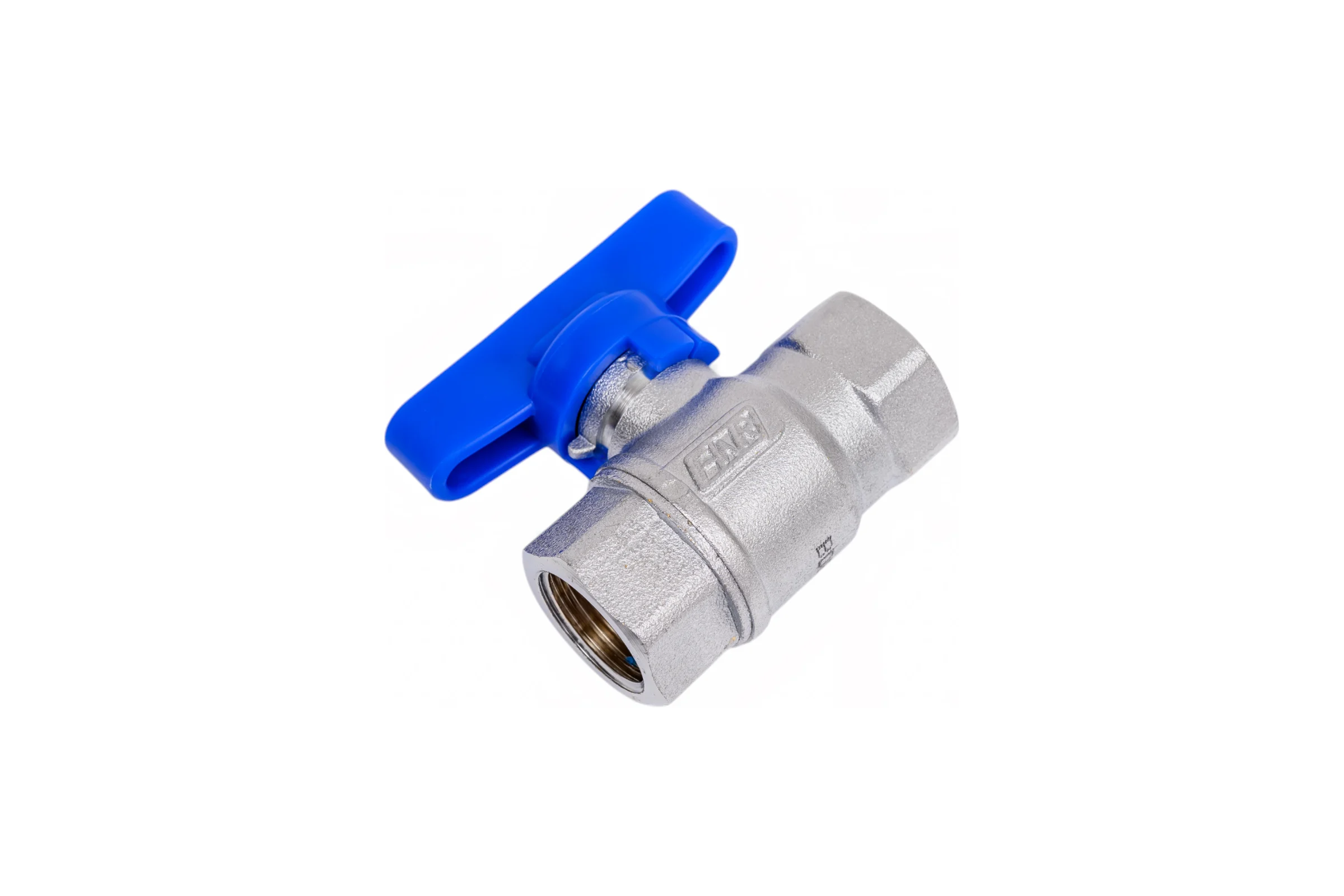 Хромированный шаровой кран FAR 1/2' ВР-ВР, бабочка, синий FS 3036 12BC