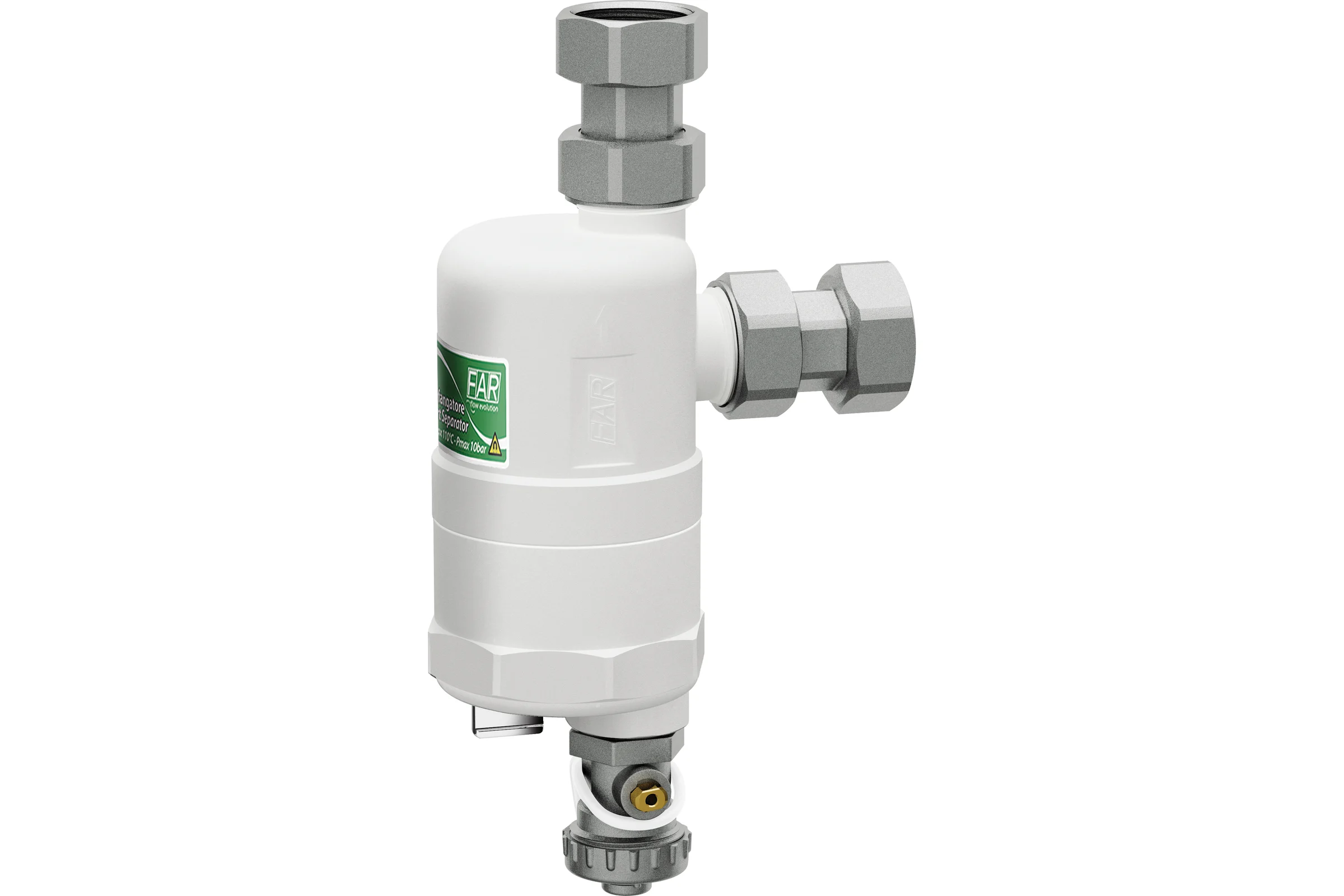 Грязеуловитель FAR COMPACT белый корпус, с магнитными вставками, 3/4", накидная гайка FA 2275 34