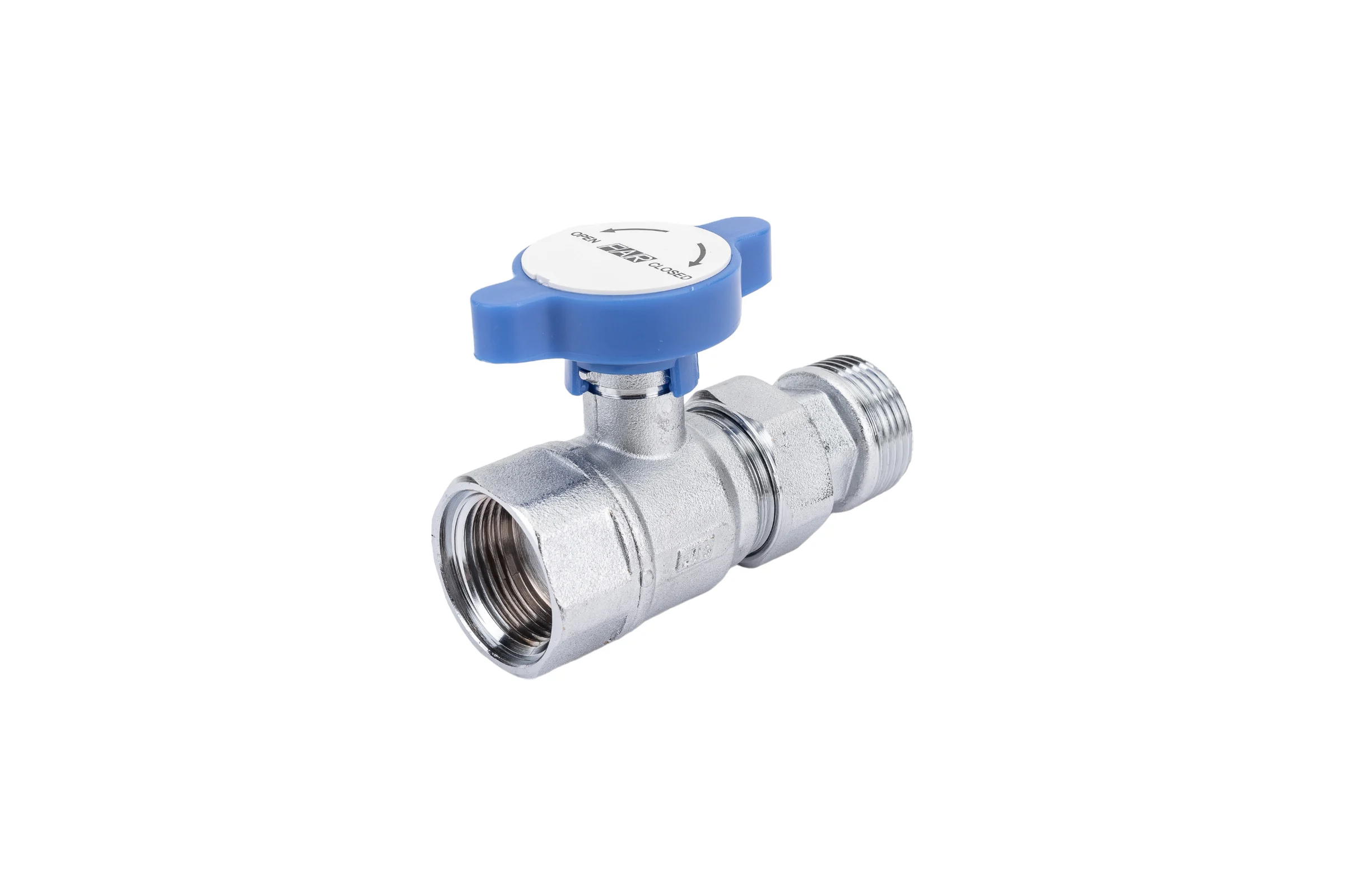 Шаровой кран FARс американкой, хром, 1", синяя ручка FS 3052 1B