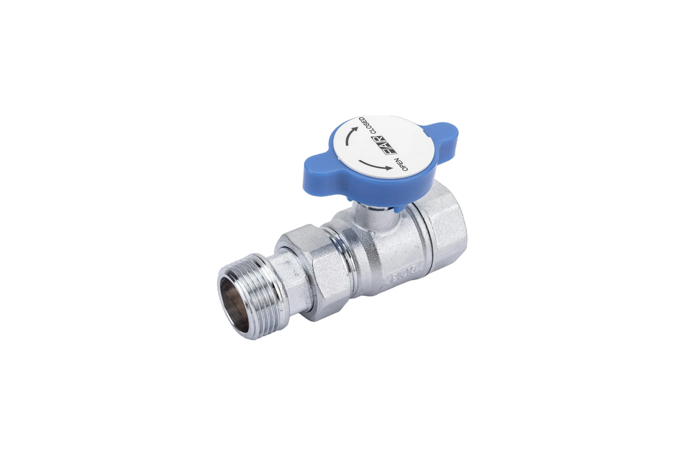 Шаровой кран FARс американкой, хром, 1", синяя ручка FS 3052 1B